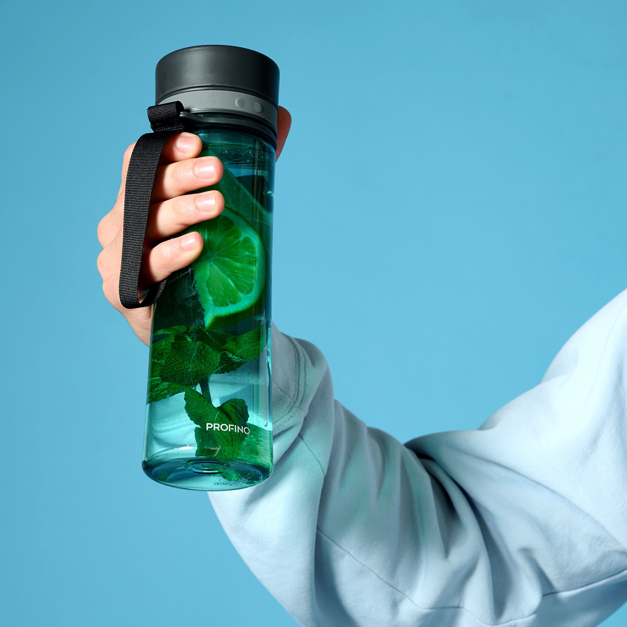 Profino - Infuze Trinkflasche mit Sieb - 600 ml - Blau