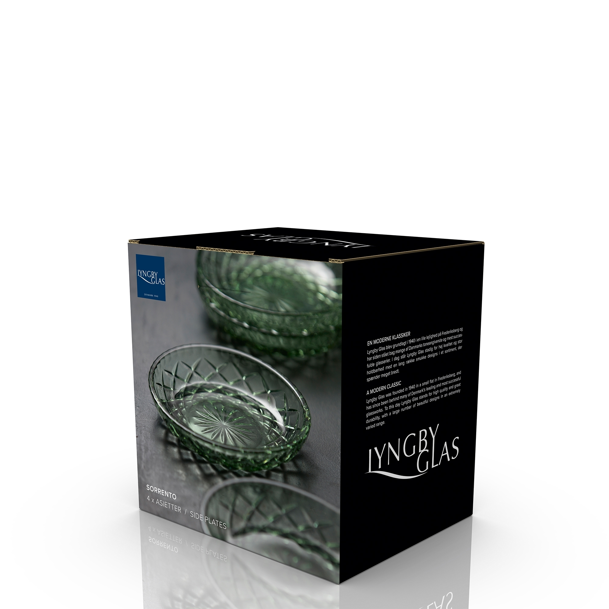 Lyngby Glass - Sorrento - Plate 16 cm - Green - 4 pcs.