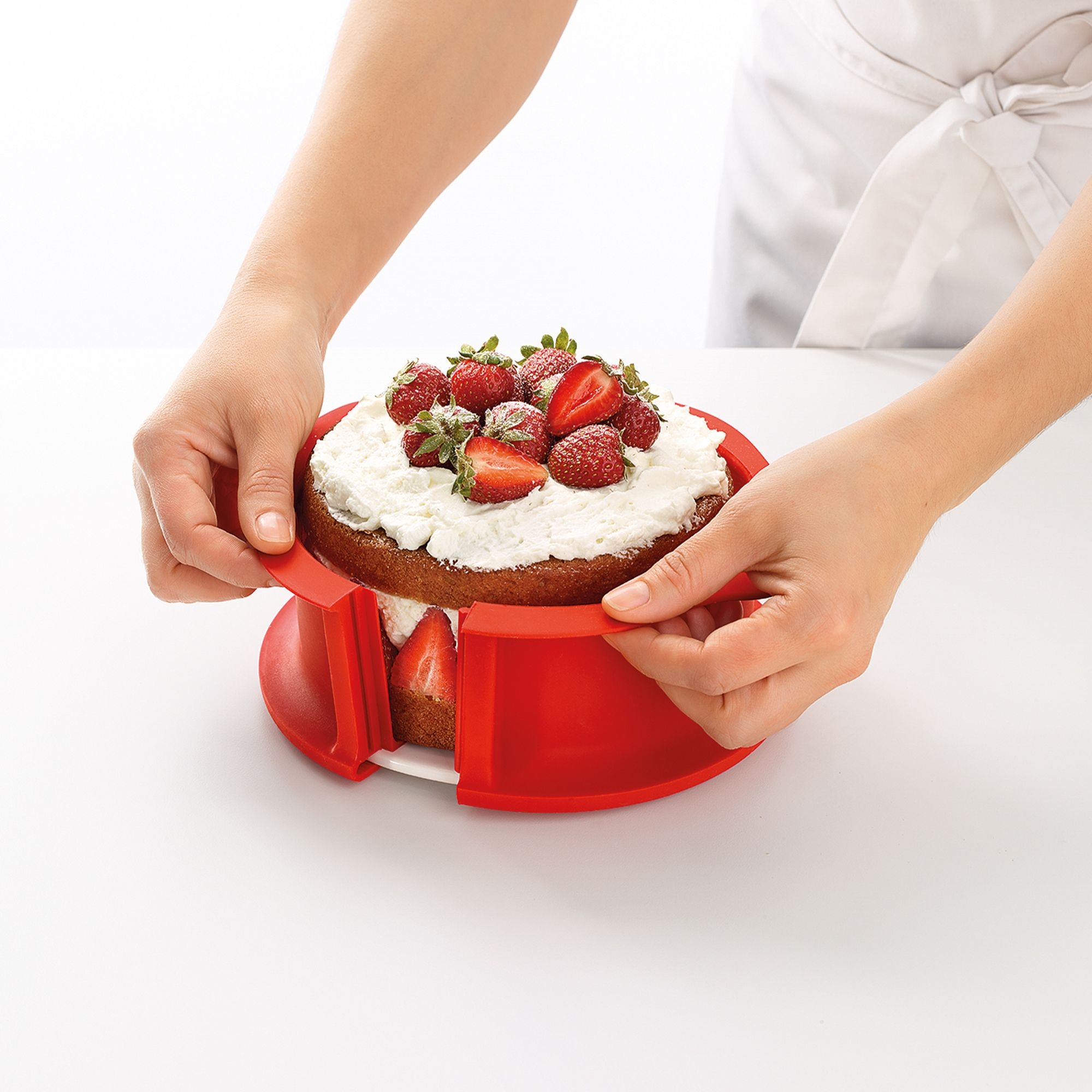 Lékué - Springform pan with serving plate, 15 cm red