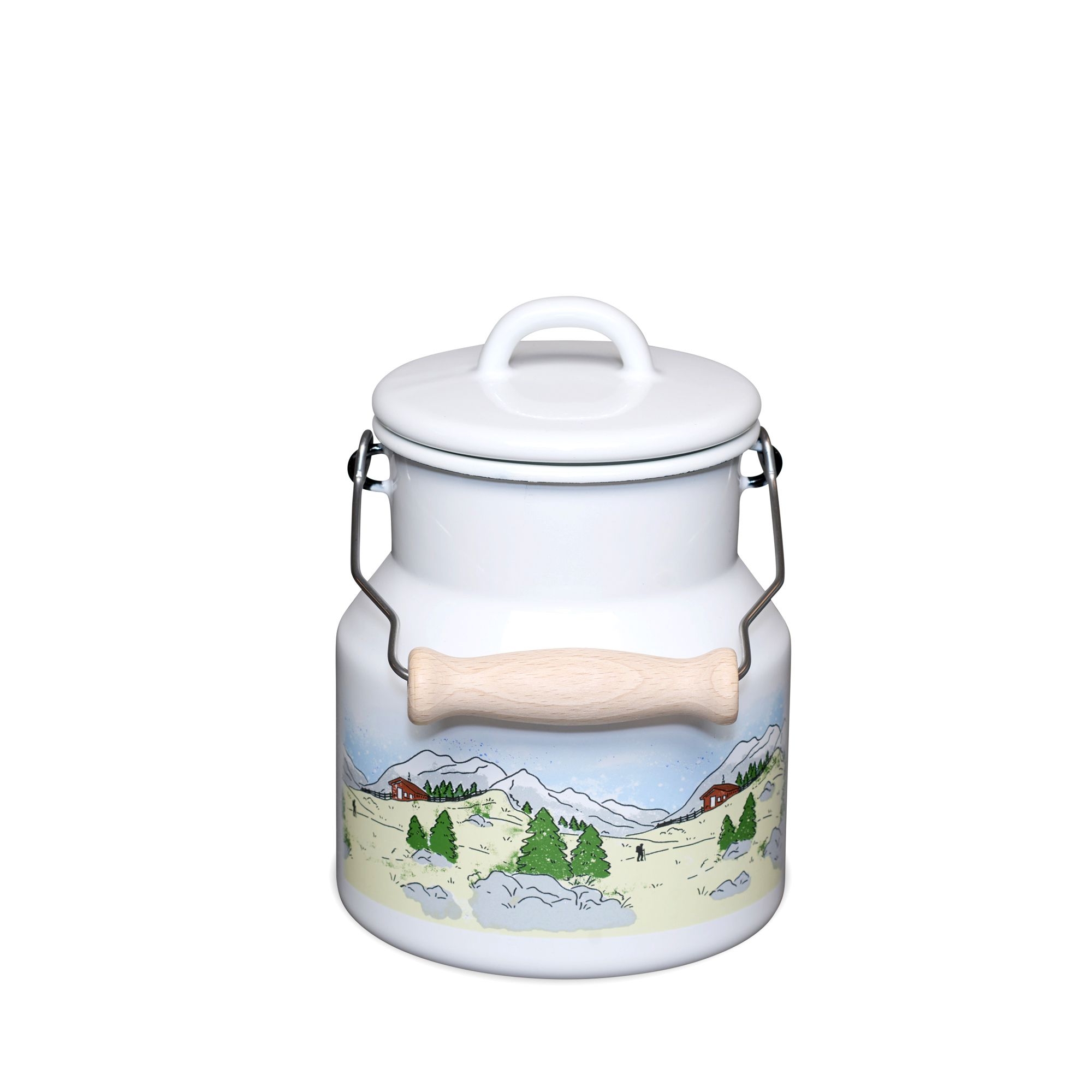 Riess COUNTRY - Landlust - milk jug 1.0 L with lid and wooden handle Riess COUNTRY - Landlust - milk jug 1.0 L with lid and wooden handle