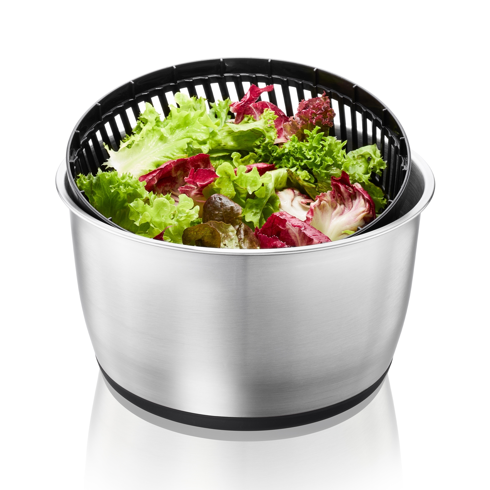 Gefu - PUSH IT salad spinner, Ø 25 cm stainless steel