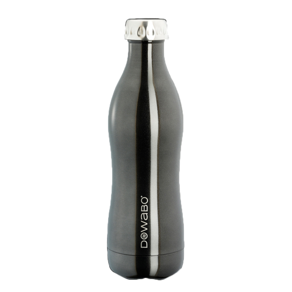 Dowabo - Doppelwandige Isolierflasche - Schwarz 750 ml