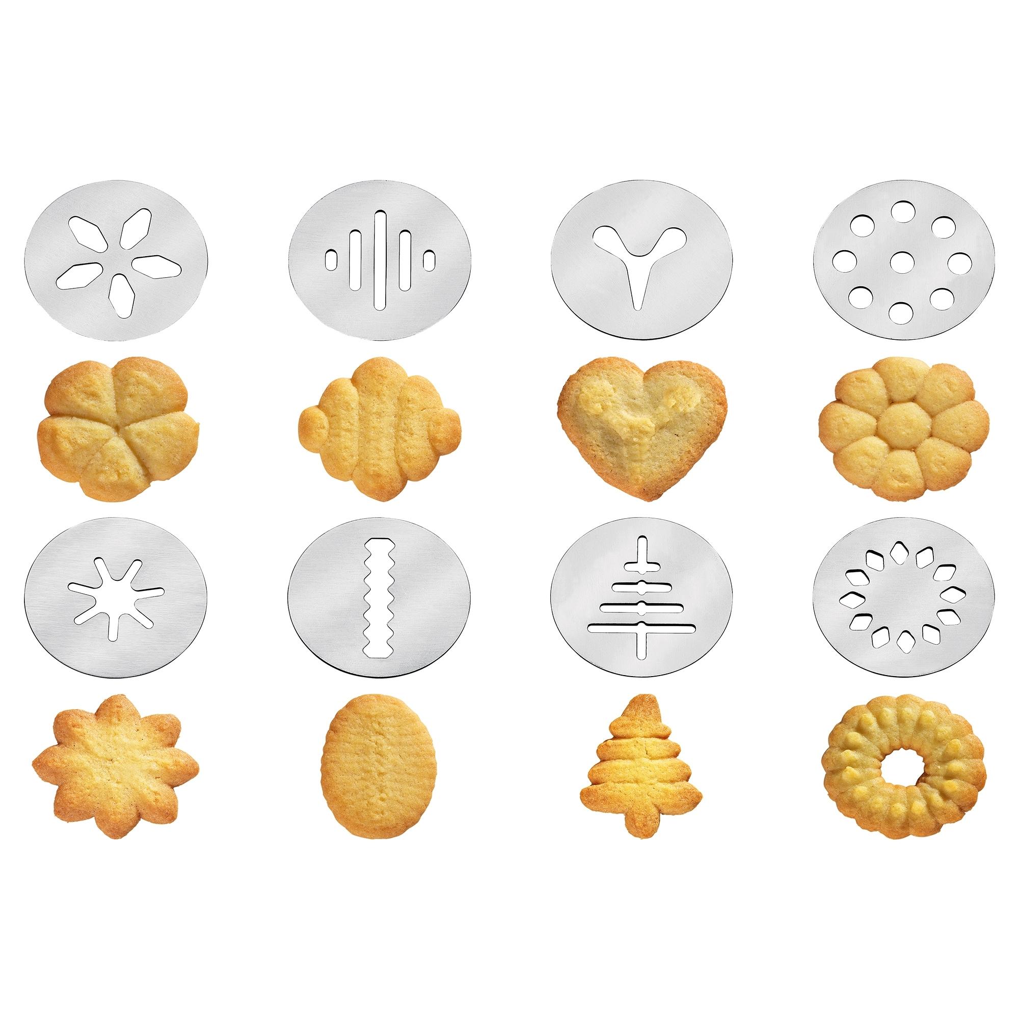 Cookie shapes made with Küchenprofi cookie press discs