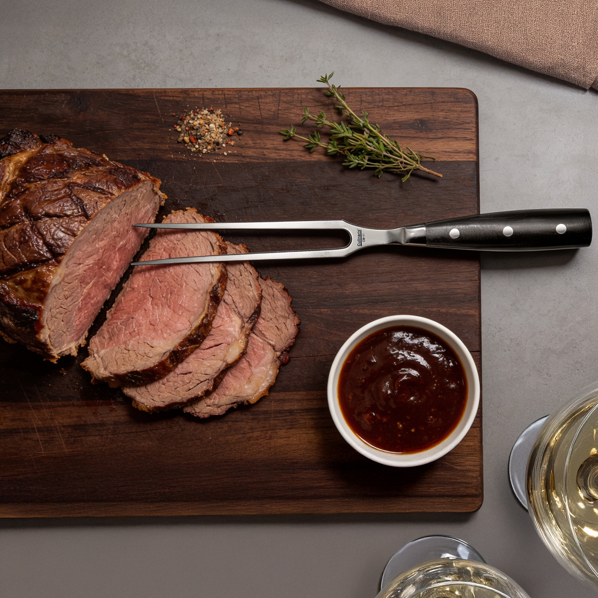 Culinaris meat fork Black Series 19 cm stainless steel