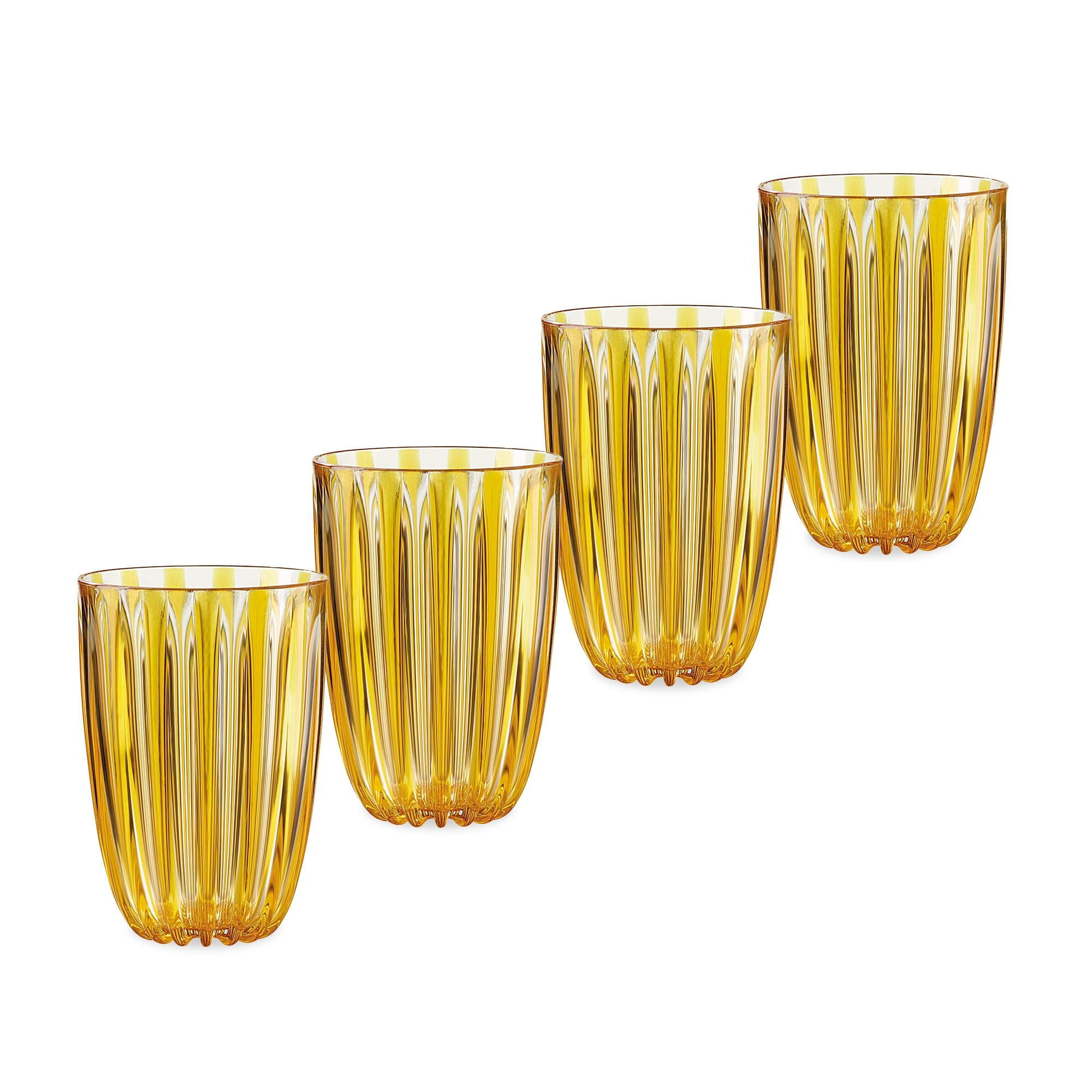Guzzini - Trinkglas, 4er Set "Dolce Vita" - Bernsteingelb