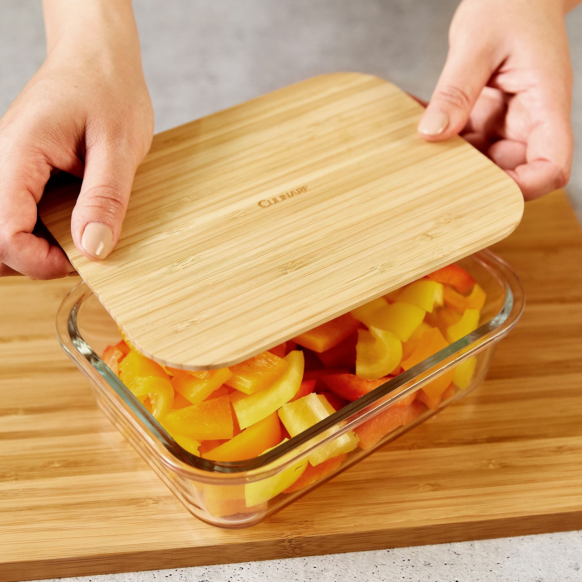 Culinare Naturals - Storage jars with bamboo lids - 1050 ml