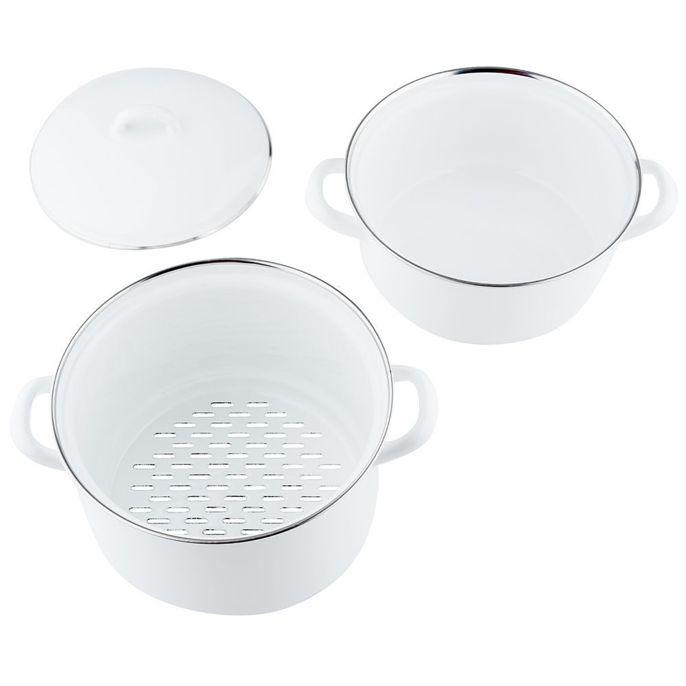 Riess CLASSIC - White - Potato cooker with lid