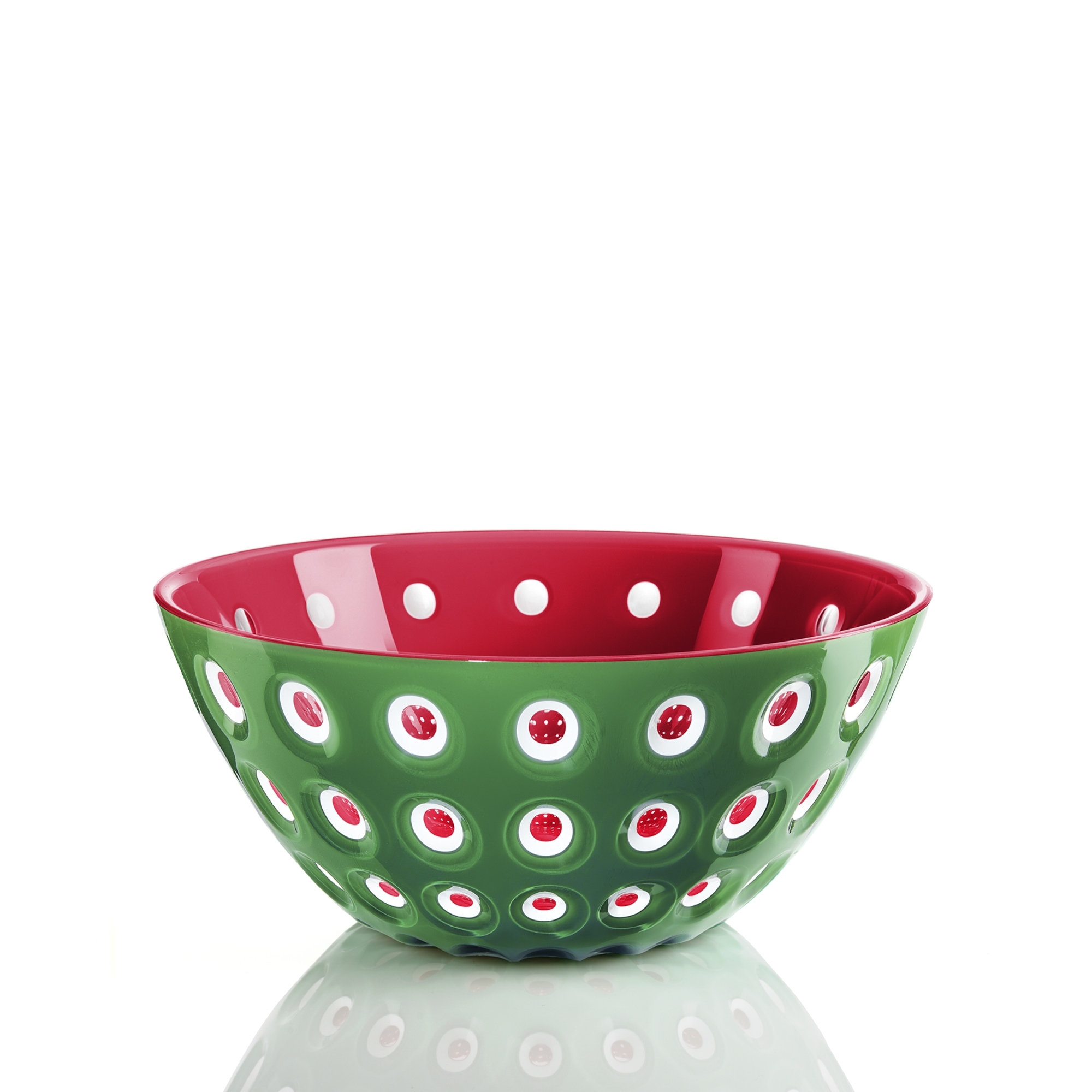 Guzzini - Bowl L 25 cm, “Le Murrine”, Emerad-White-Red