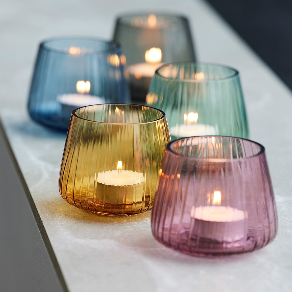 Bitz - Kusintha tealight holder - Set of 2 - amber Bitz - Kusintha tealight holder - Set of 2 - amber