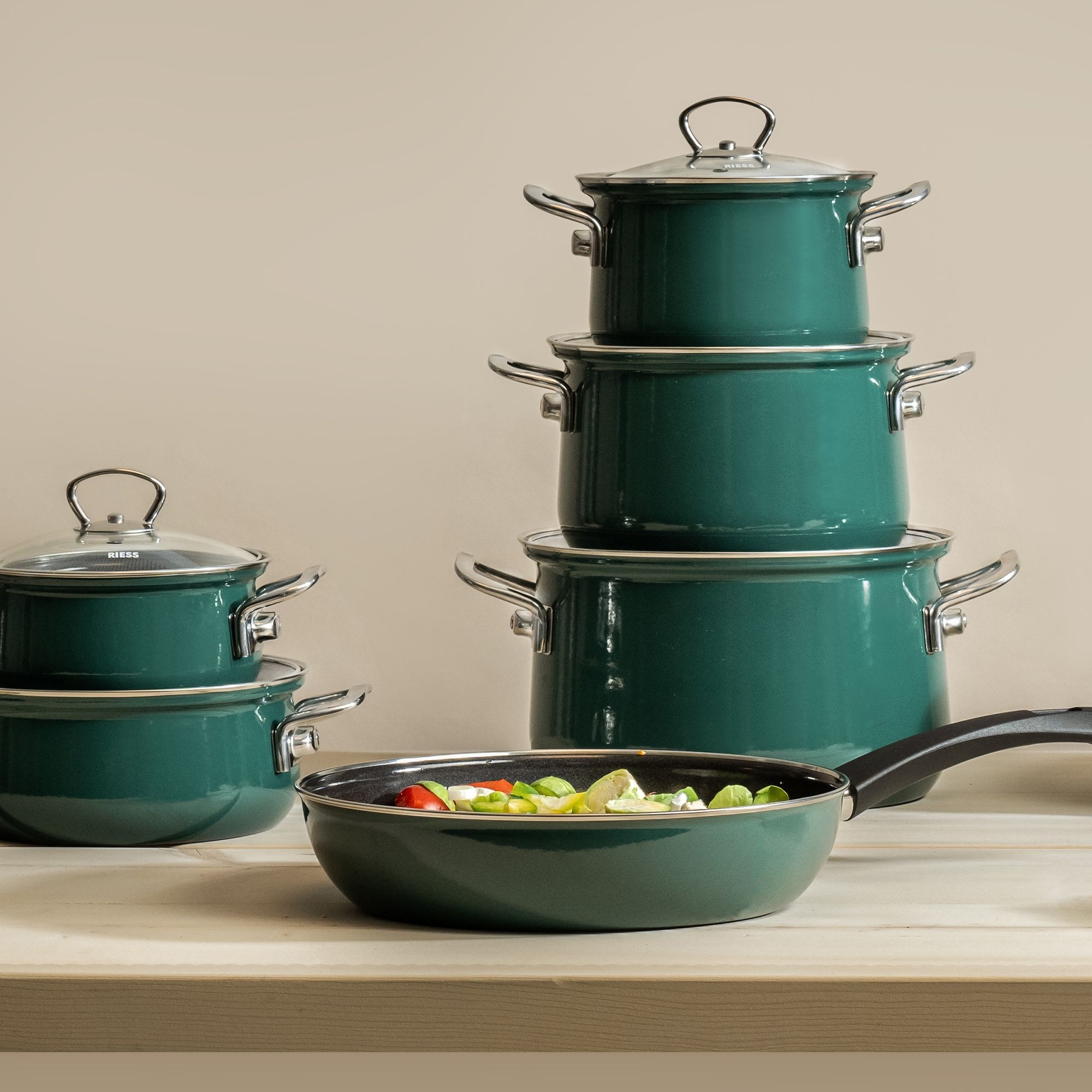 Riess NOUVELLE - Teal - Crockery set of 5