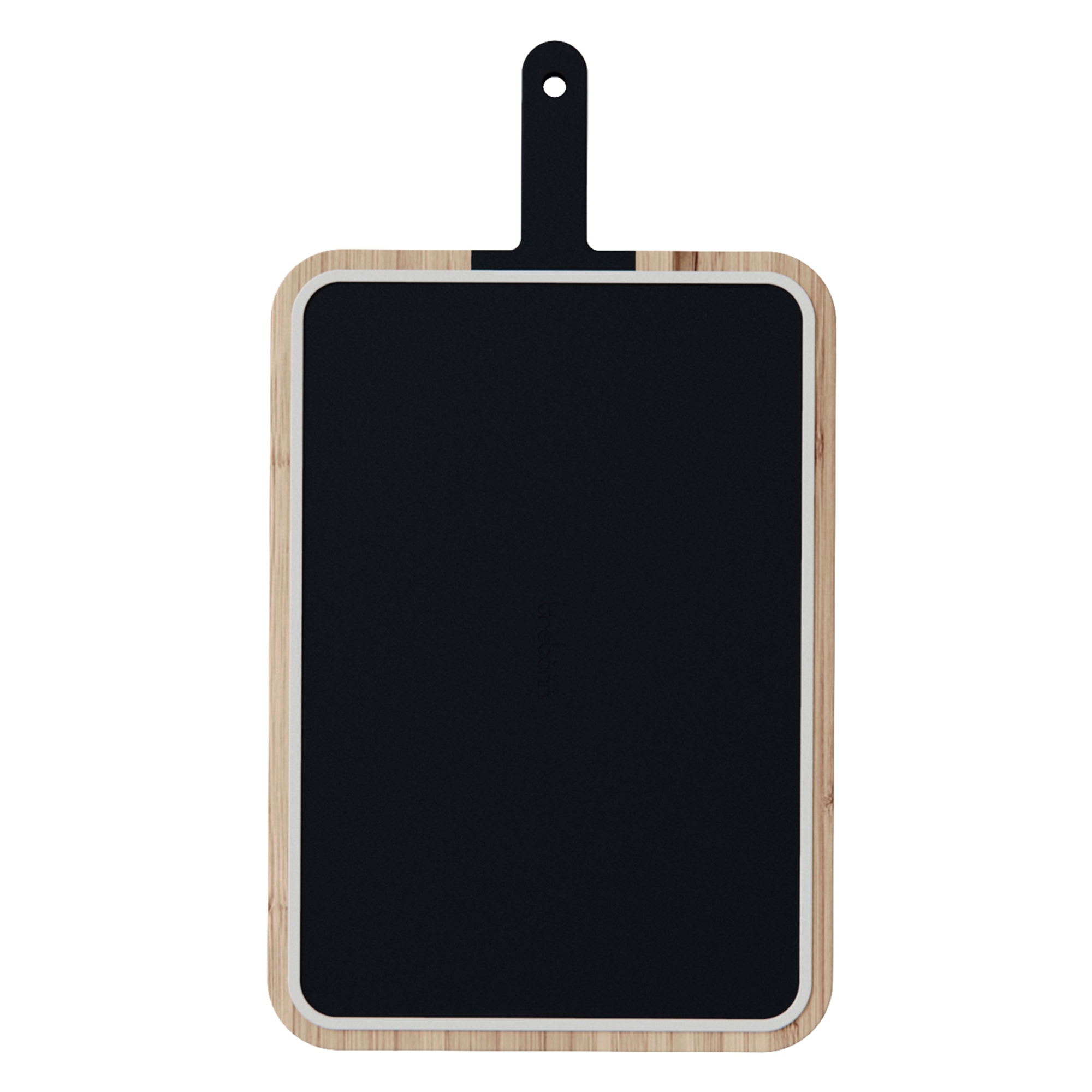 Rectangular bamboo chopping board with black surface