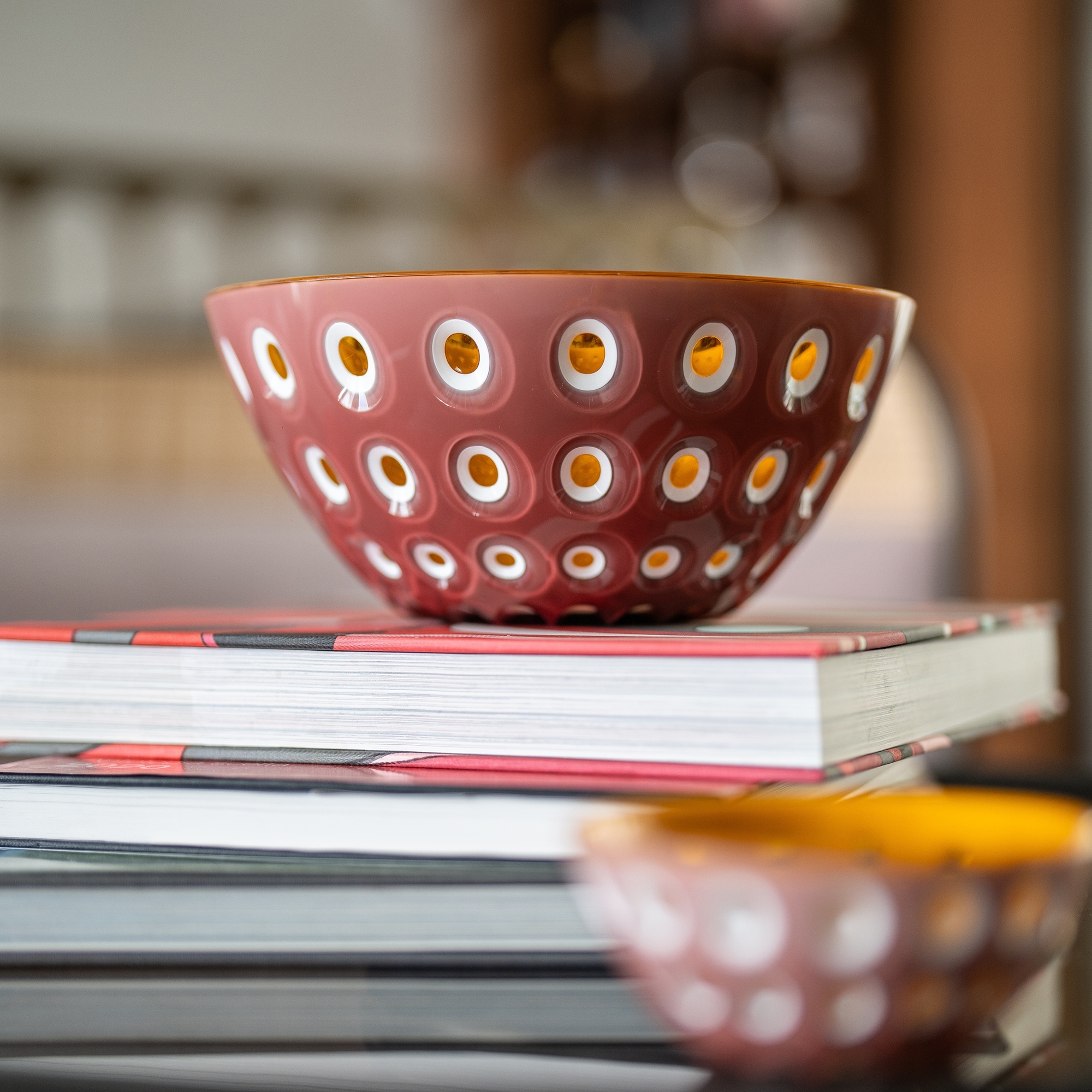 Guzzini - Bowl 12.5 cm, set of 2, “Le Murrine”, Emerad-White-Red