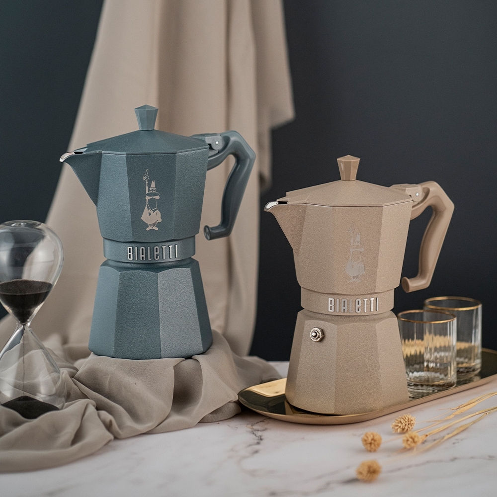 Bialetti - Espressokocher Moka Express Exclusive Induktion, 6 Tassen - grau