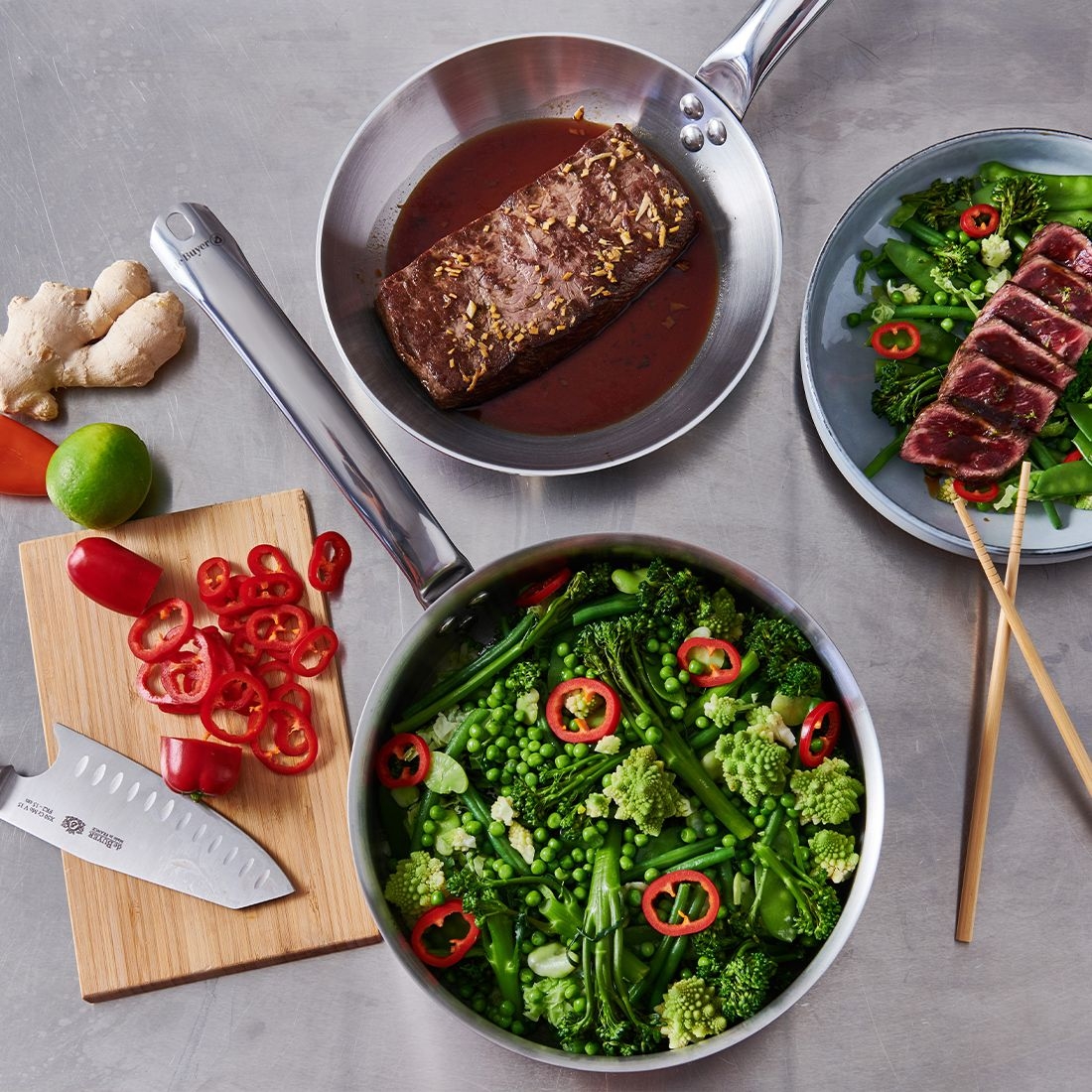 de Buyer - Set of 8 pieces Stainless steel stewpan - ALCHIMY de Buyer - Set of 8 pieces Stainless steel stewpan - ALCHIMY