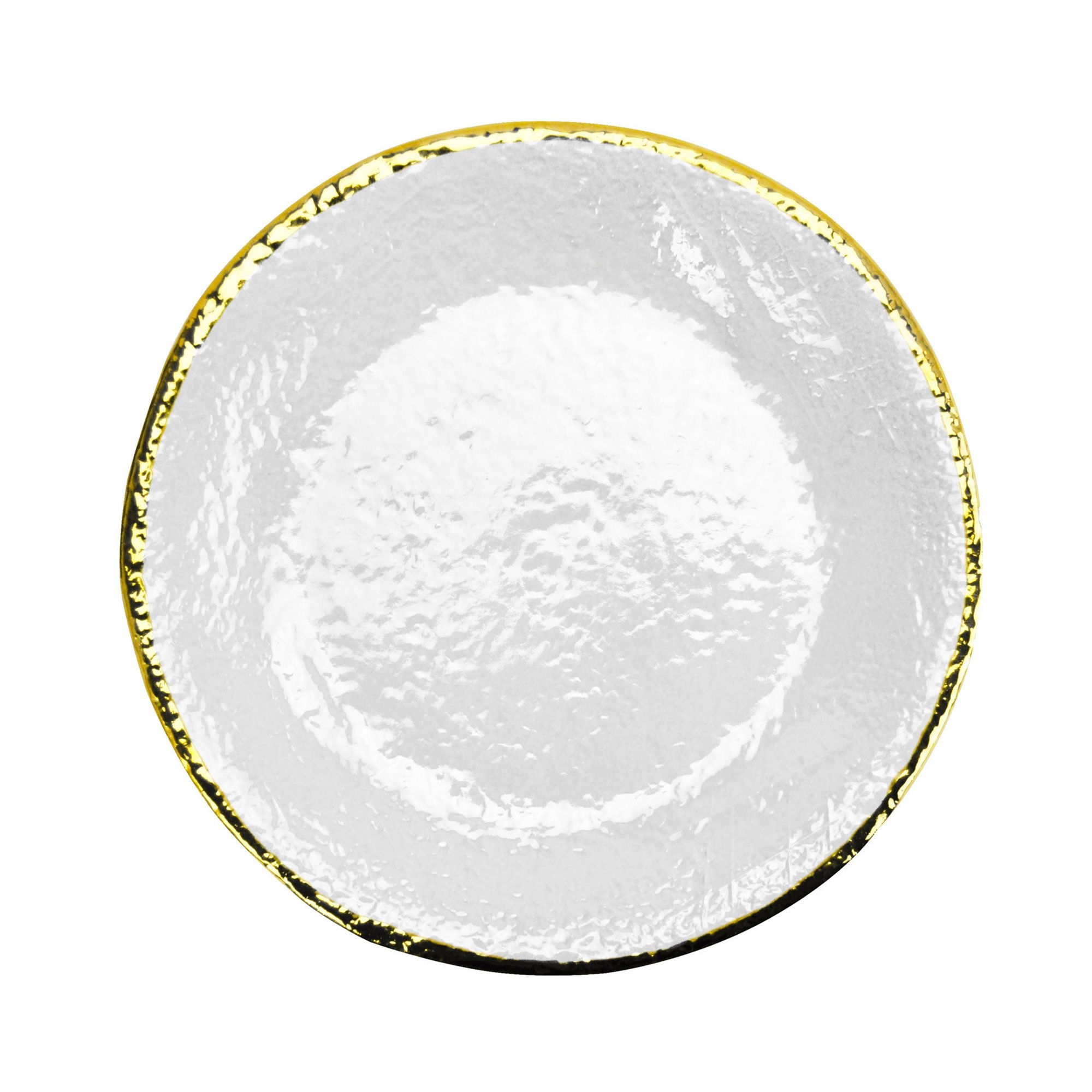 Arc Round Dinner plate with golden rim - 31cm - Latte-White
