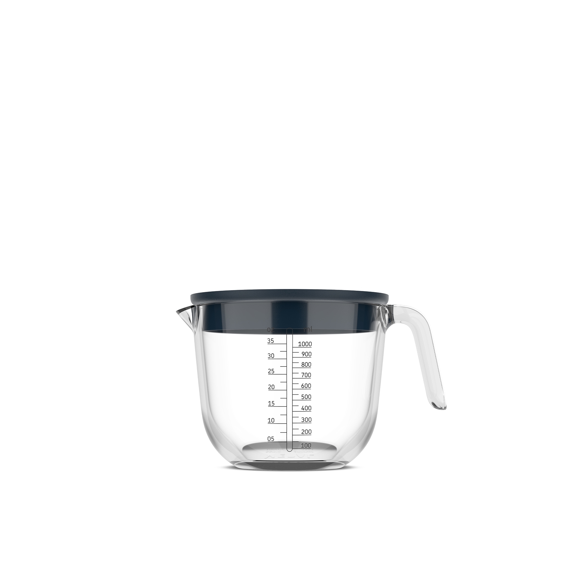 Transparenter Messbecher 1 Liter mit Deckel und Griff