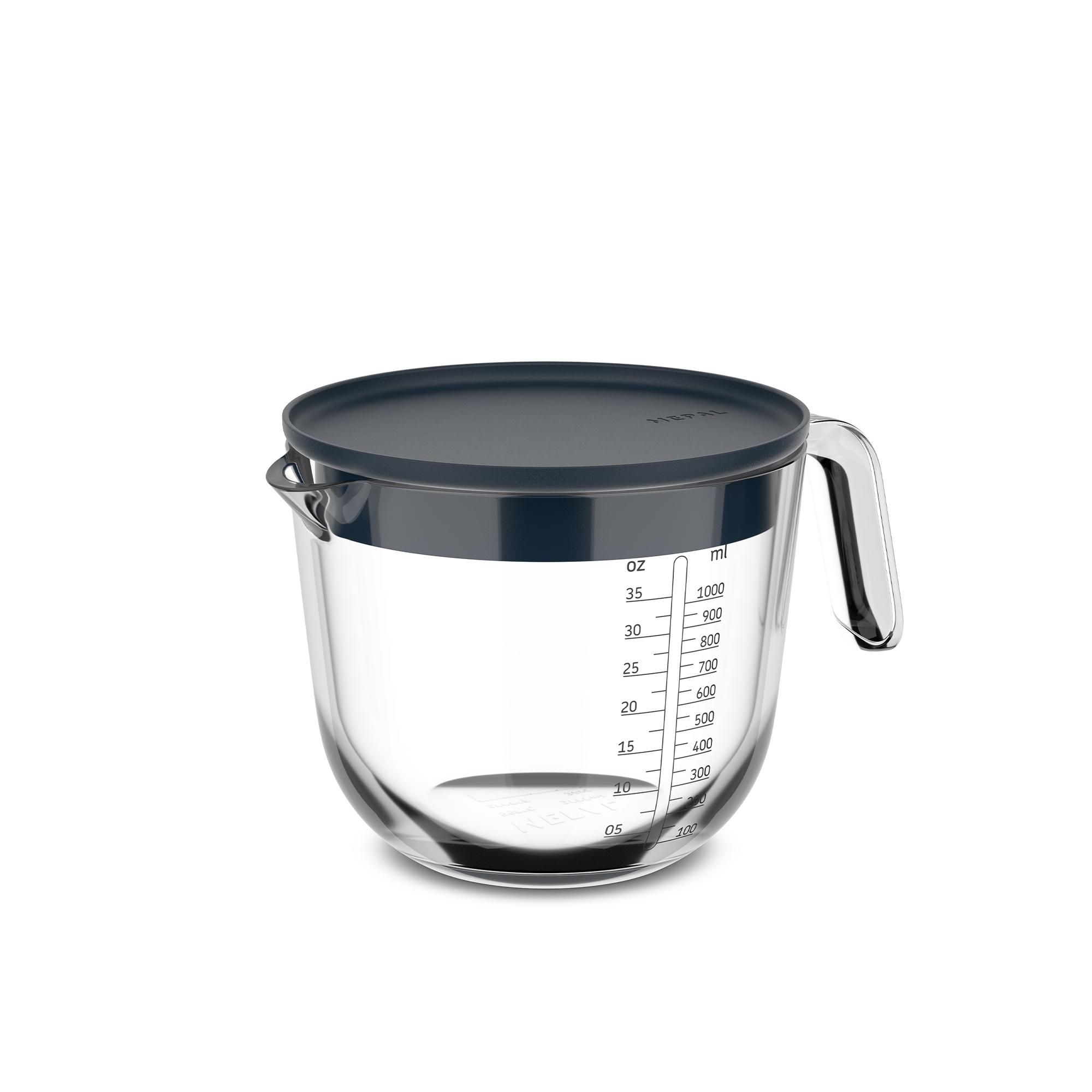 Transparenter Messbecher 1 Liter mit Deckel und Griff