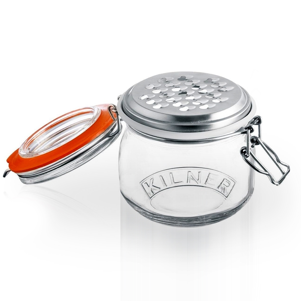 Kilner - 2 in 1 stainless steel grater with swing-top jar - 500 ml Kilner - 2 in 1 stainless steel grater with swing-top jar - 500 ml