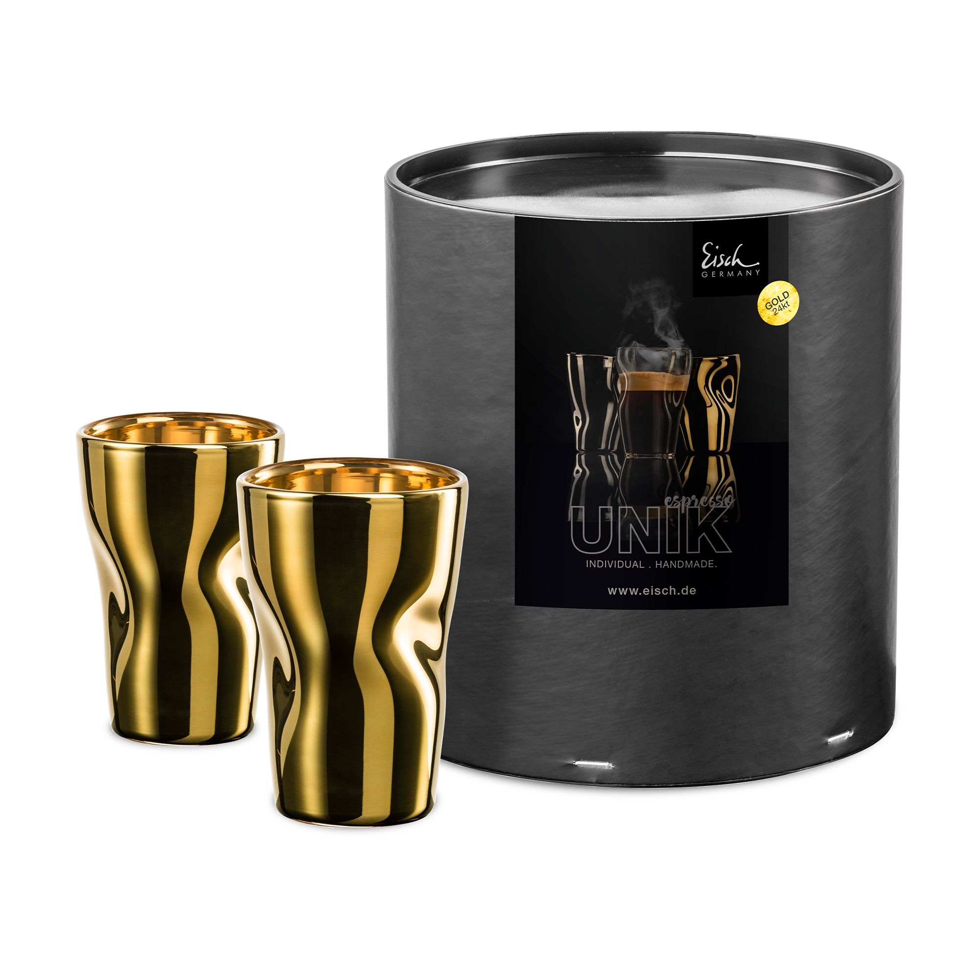 Eisch - Espresso-/Mokkagläser UNIK, 2er-Set, gold