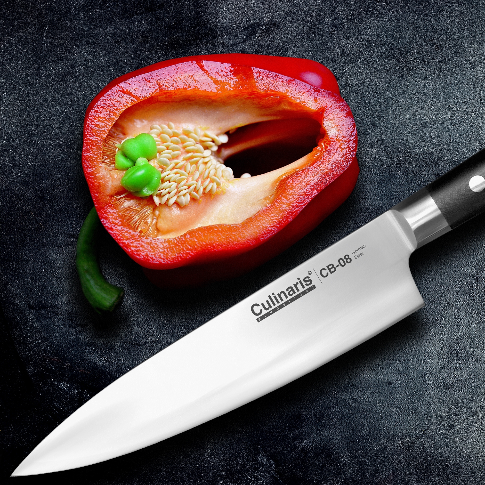 Culinaris - Kochmesser Groß 20 cm Black Serie | CB-08