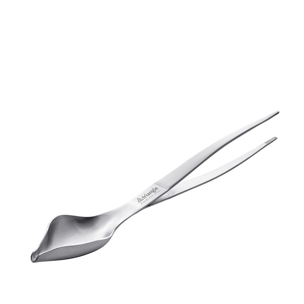 Silver stainless steel plating tweezer with spoon end