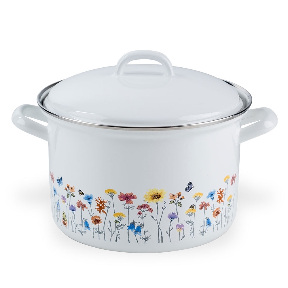 Riess special decor - FLORA - high Stewpot with lid Riess special decor - FLORA - high Stewpot with lid