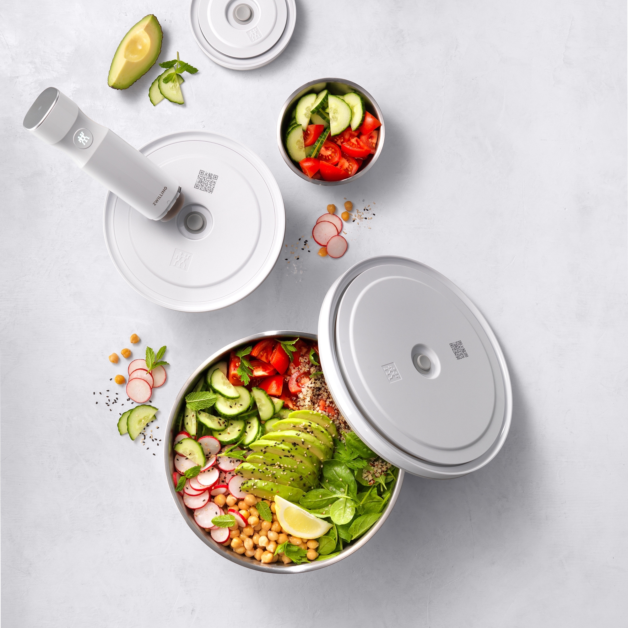 ZWILLING - Vacuum Bowl Set S/M/L | FRESH & SAVE | 6 pcs. | Borosilicate glass