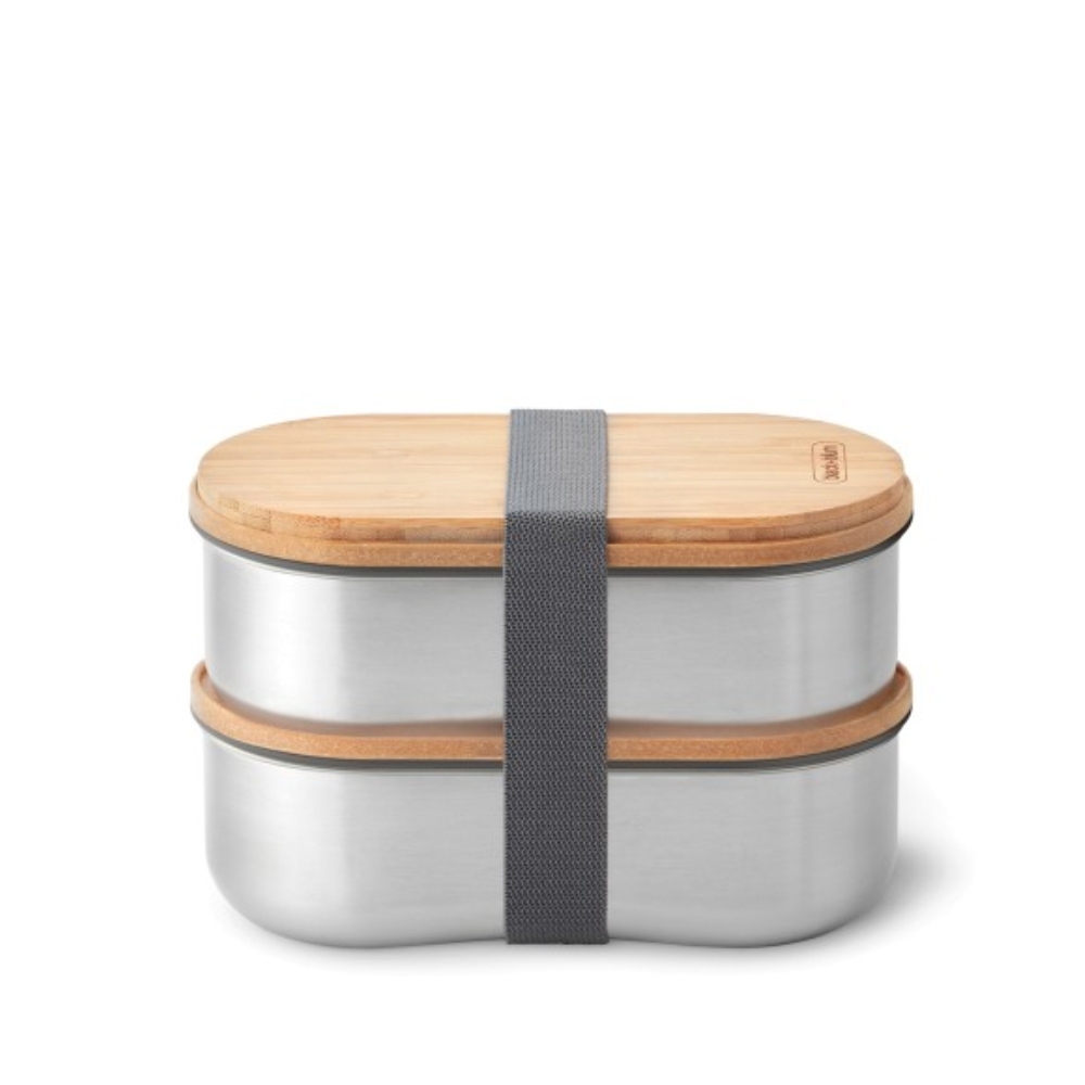 black+blum - Bento-Box mit Bambusholzdeckel 2 x 500 ml black+blum - Bento-Box mit Bambusholzdeckel 2 x 500 ml
