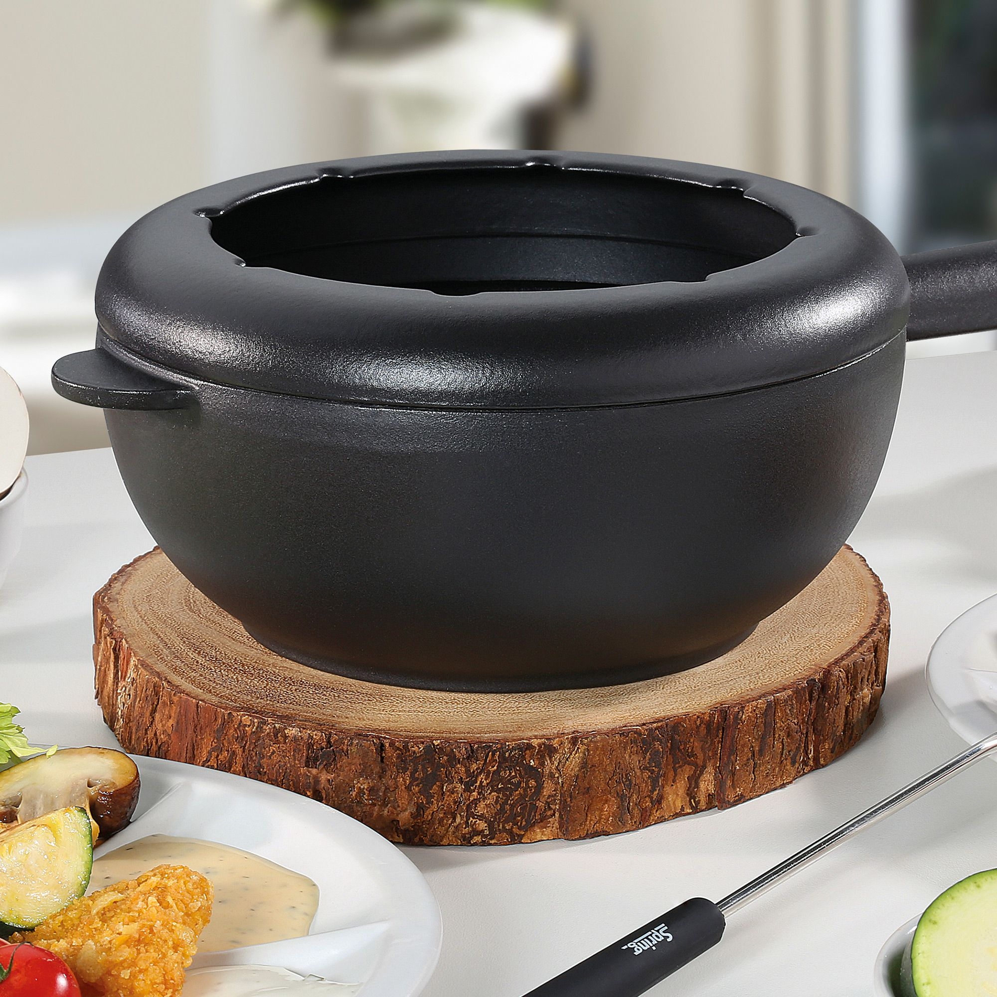 Spring - Fondue - Caquelon Saas Fee 20cm - black matt Spring - Fondue - Caquelon Saas Fee 20cm - black matt