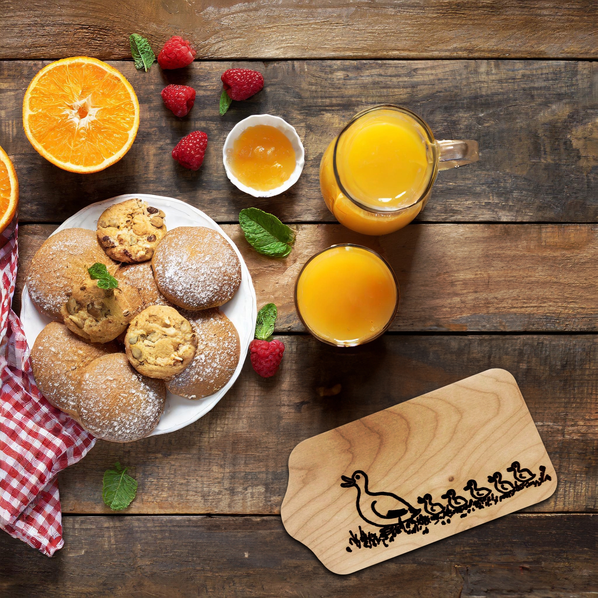 Breakfast board - maple wood - duck family | Culinaris