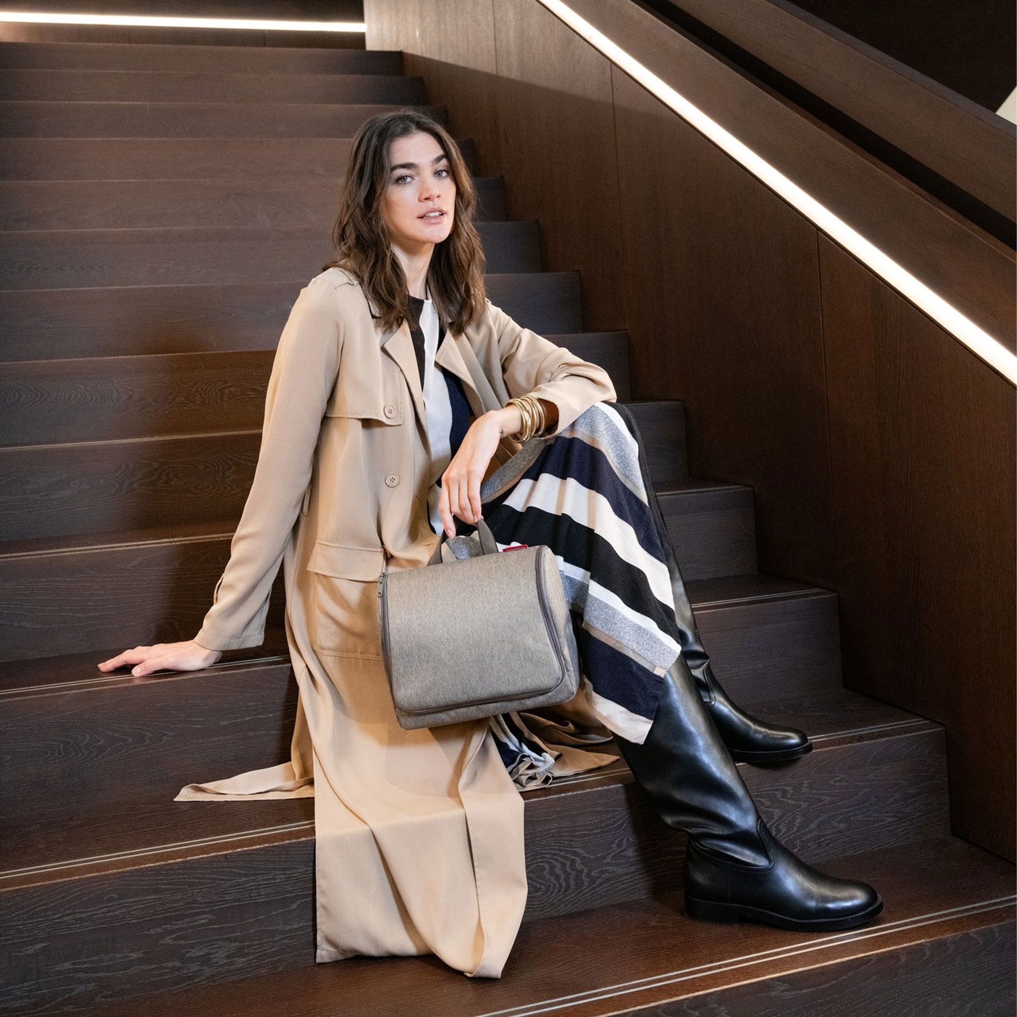 reisenthel - toiletbag XL - herringbone mokka