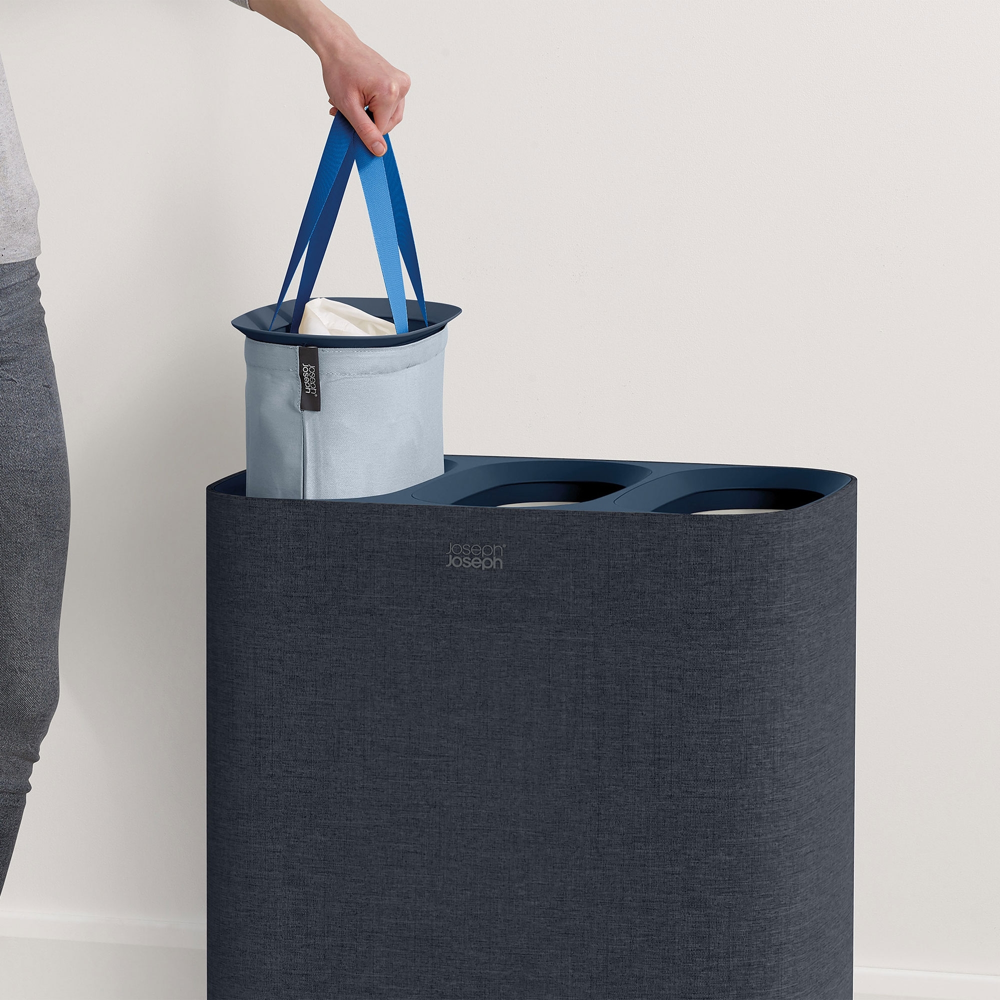 Joseph Joseph - Tota Trio 90L Laundry Separator Basket - black