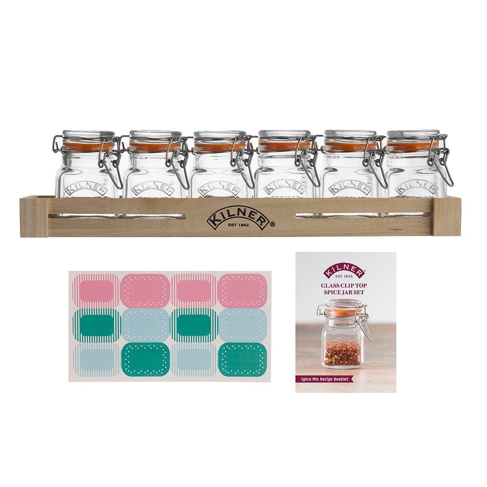 Kilner - Glass Clip Top Spice Jar Set Kilner - Glass Clip Top Spice Jar Set