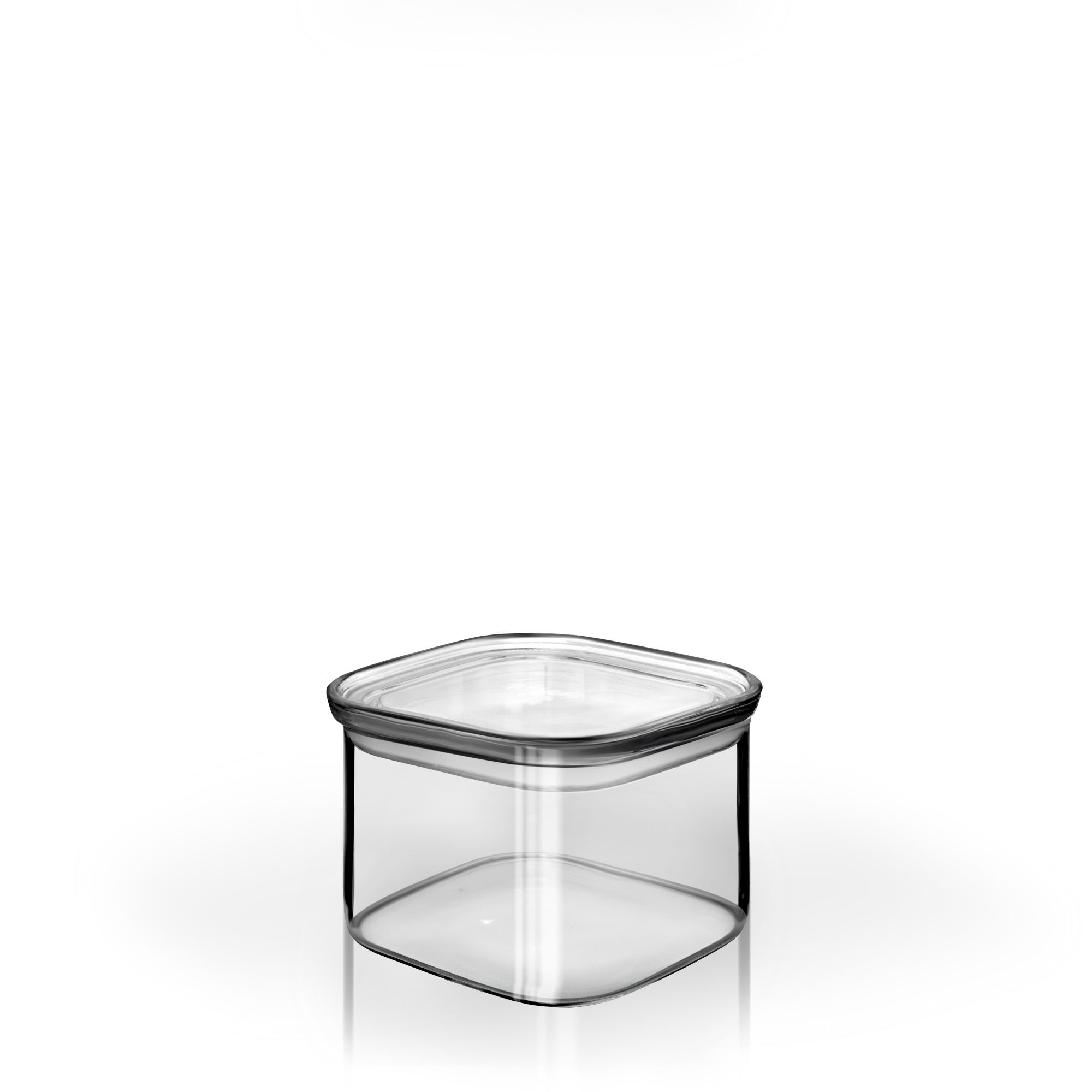 Pebbly - Quadratische Vorratsdose 500 ml - Glas