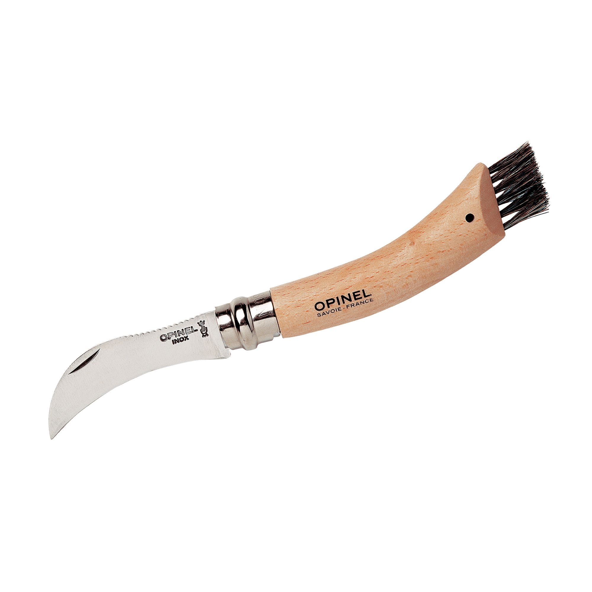 Opinel - Mushroom knife with brush No 08 - 20 cm - Beech Wood