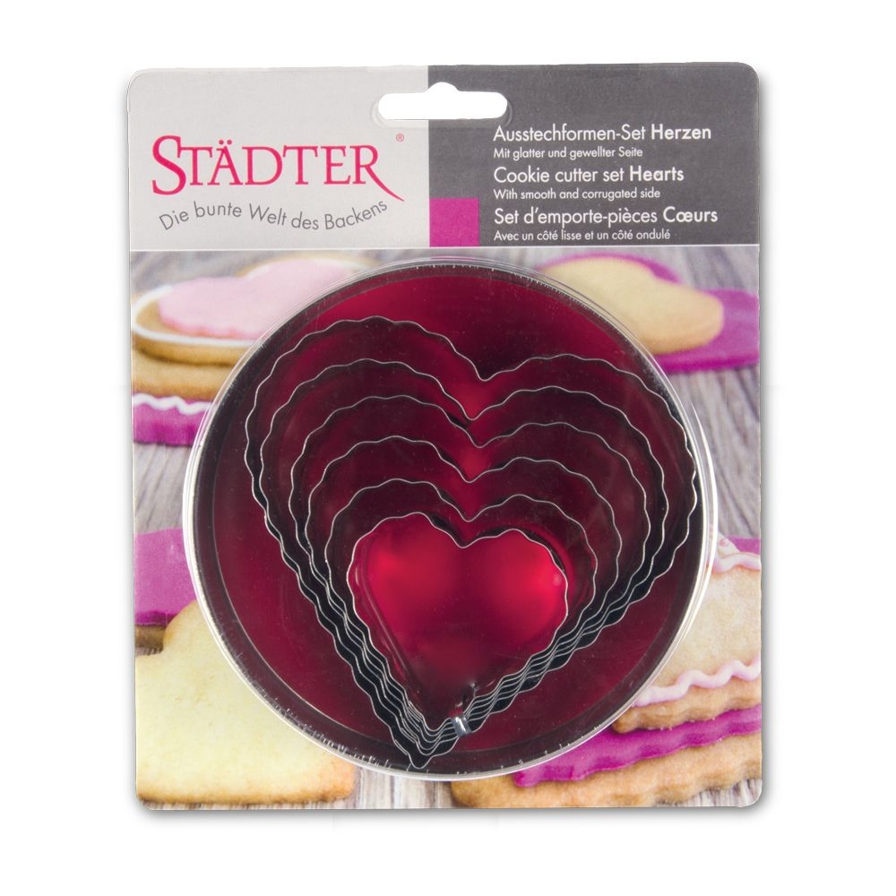 Städter - Cookie Cutter Hearts 6 pieces - 5–10,5 cm