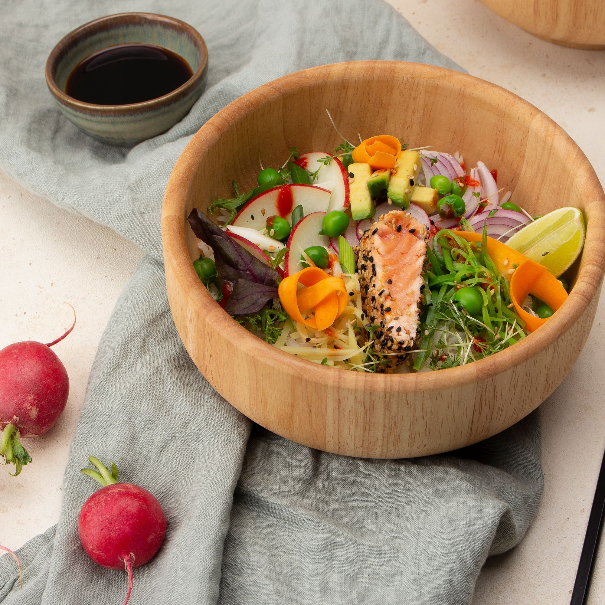 Continenta - Schüssel aus Gummibaumholz 29 cm