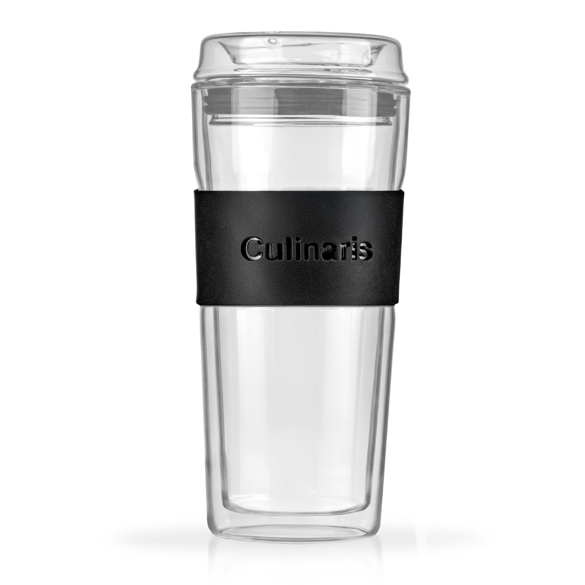 Set - Glasmug + Silikonhülle + Dichtungsring - mint/schwarz | Culinaris