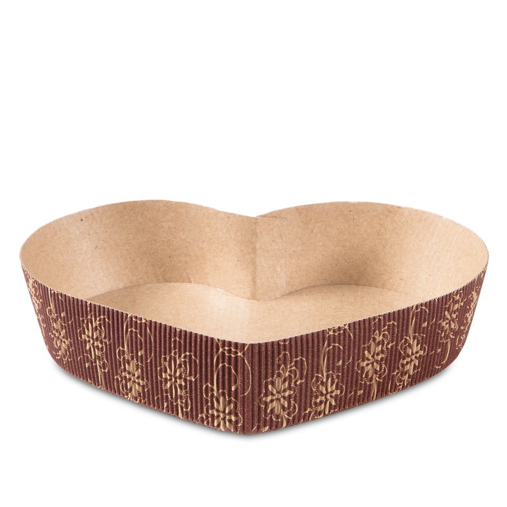 Städter - Paper baking pan Heart - ø 18 cm / H 3,5 cm - brown - 4 pieces Städter - Paper baking pan Heart - ø 18 cm / H 3,5 cm - brown - 4 pieces