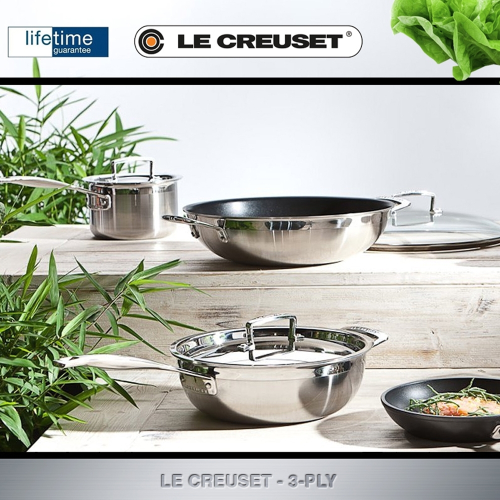 Le Creuset - 3-ply Sauté Pan - Non-Stick, 24 cm / 9,4""