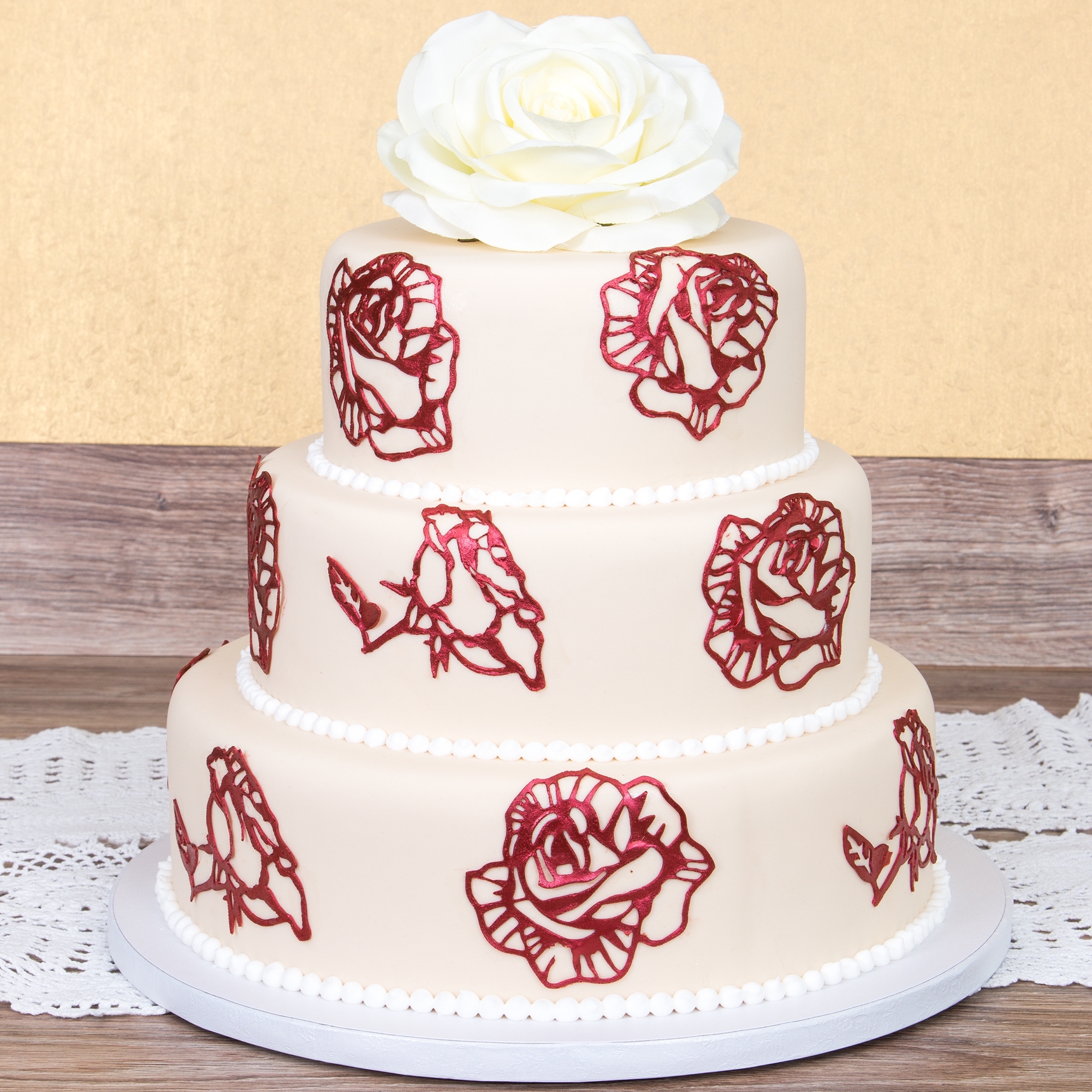 Städter - Cake lace mould Rose - 39,5 x 7,5 cm - Silicone Städter - Cake lace mould Rose - 39,5 x 7,5 cm - Silicone