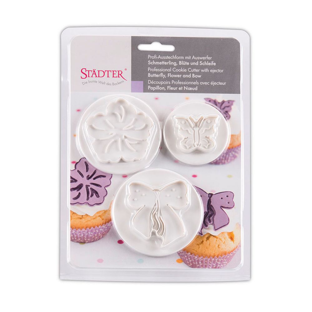 Städter - Professional cutter Butterfly – Blossom – Ribbon - 30 / 55 / 60 mm - Set, 3 pieces