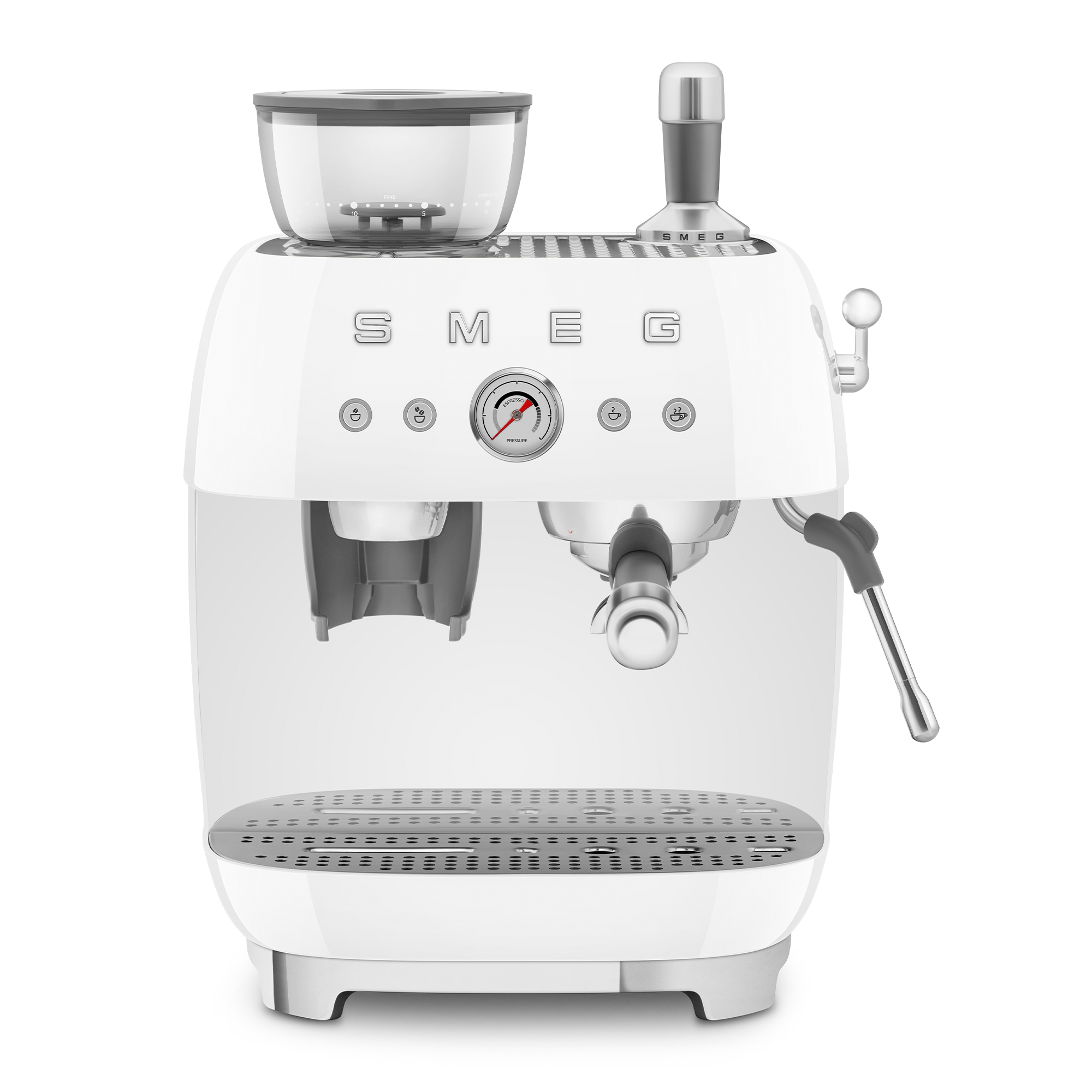 SMEG espresso machine with grinder 50's style - white