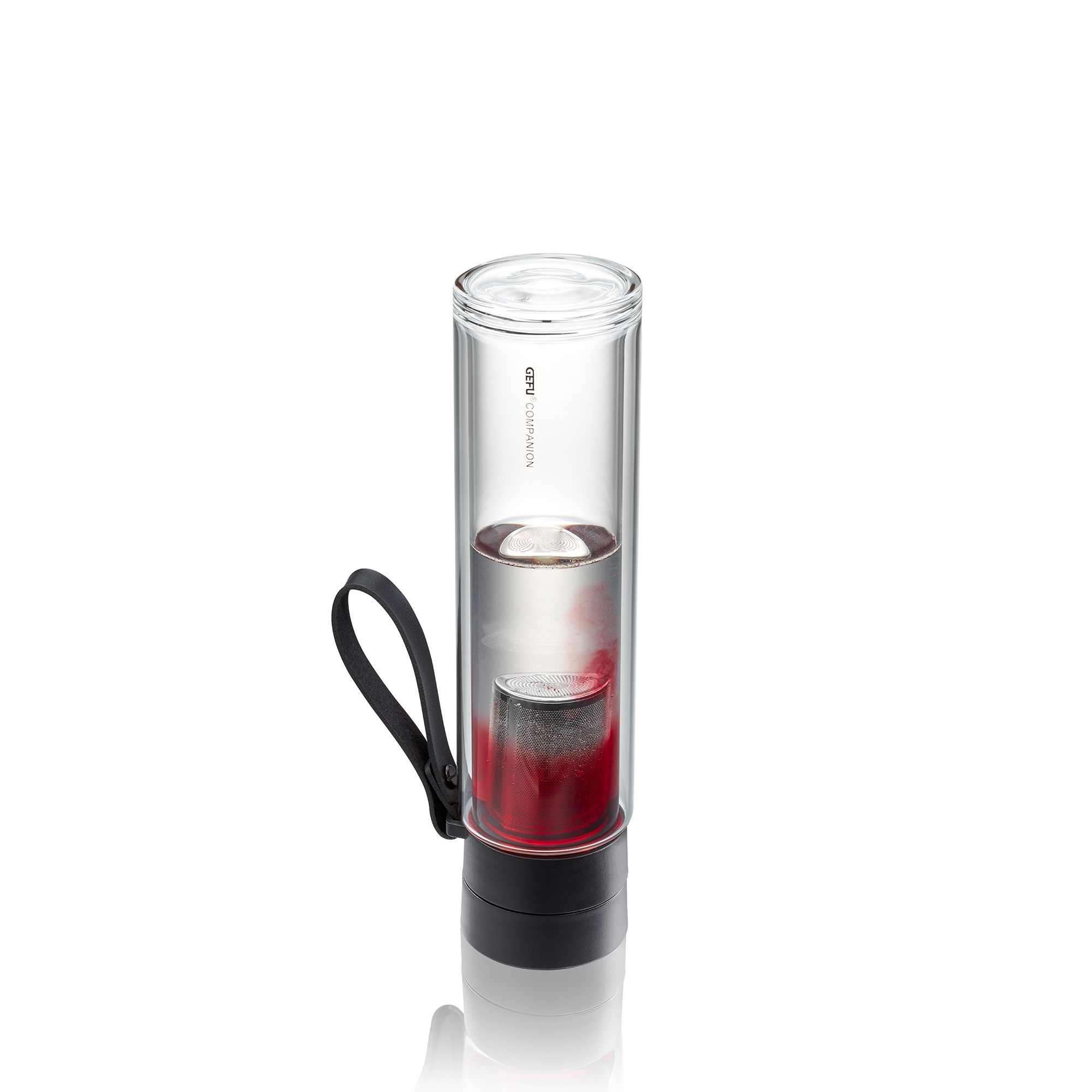 Transparent thermal tea bottle with tea infuser