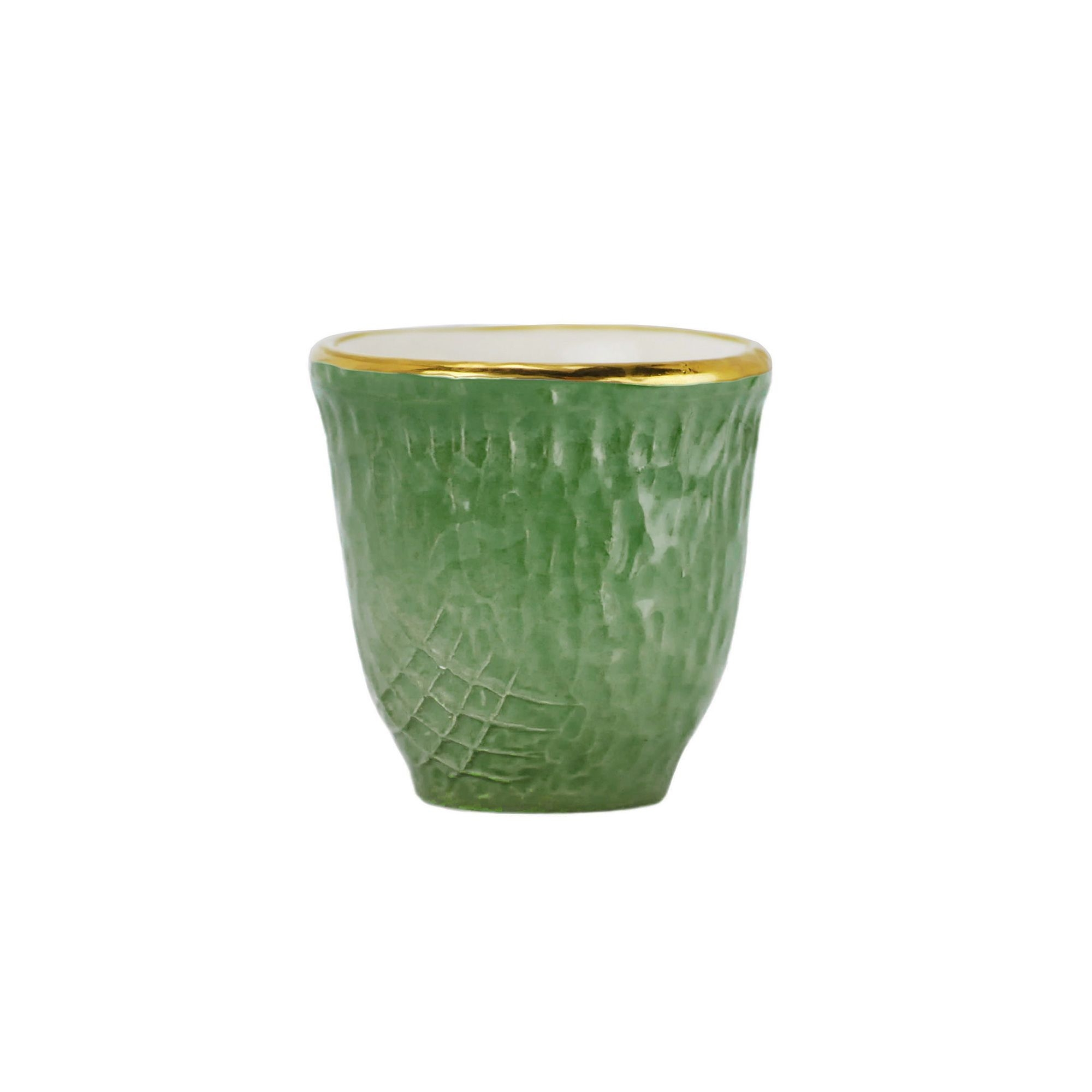 Arcucci - Espresso cup with golden rim - 10cl - Bosco-Dark Green