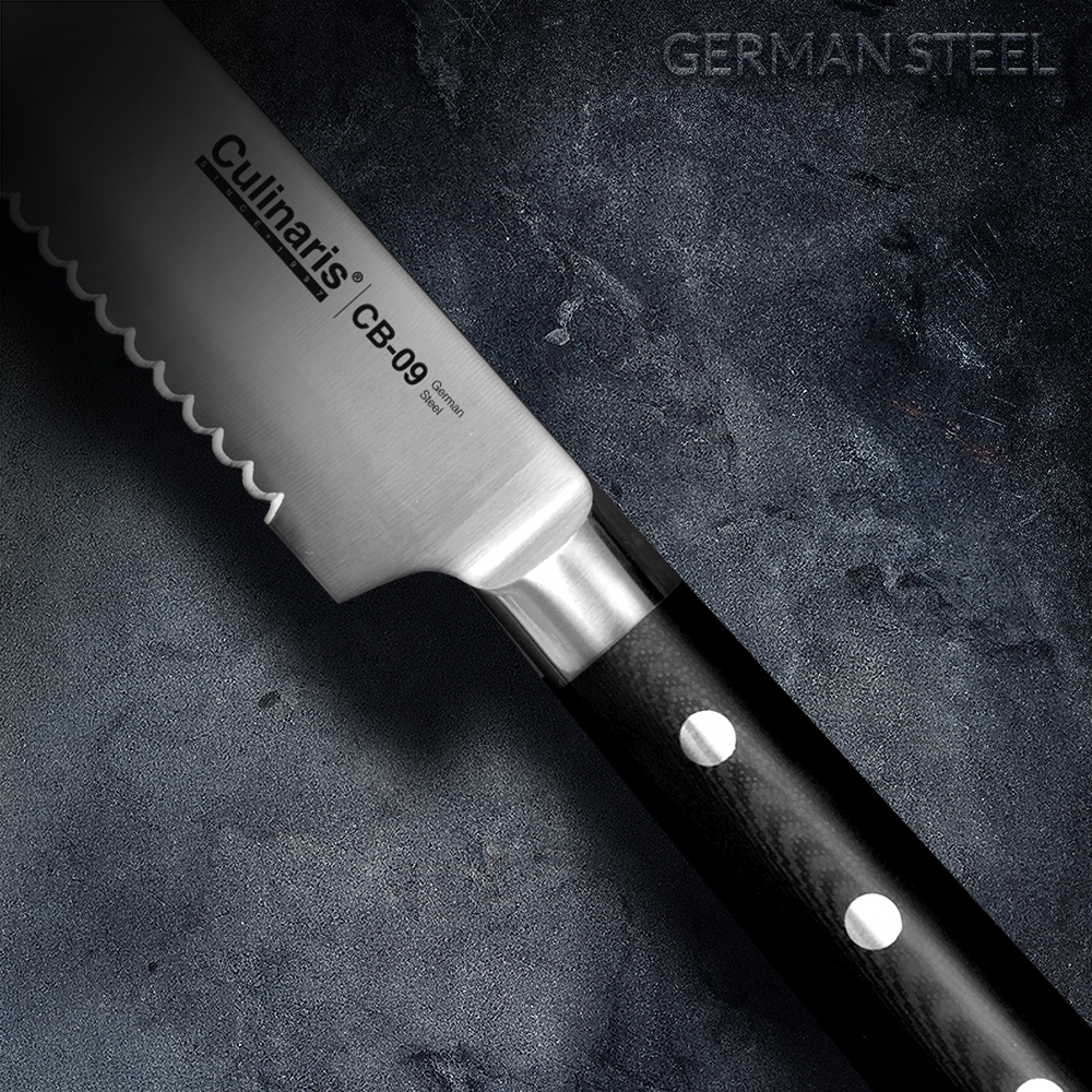 Culinaris bread knife Black Series CB-09 with serrated edge