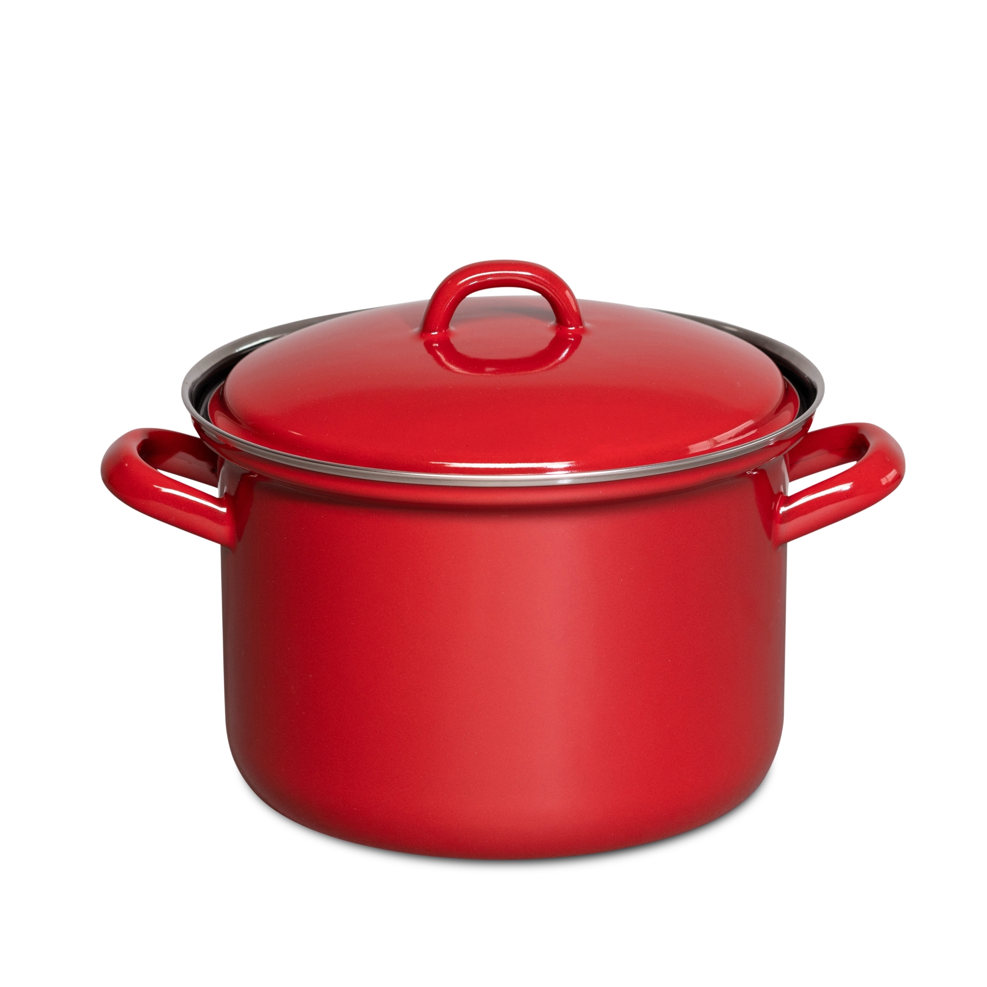 Riess CLASSIC red enamel meat pot with lid