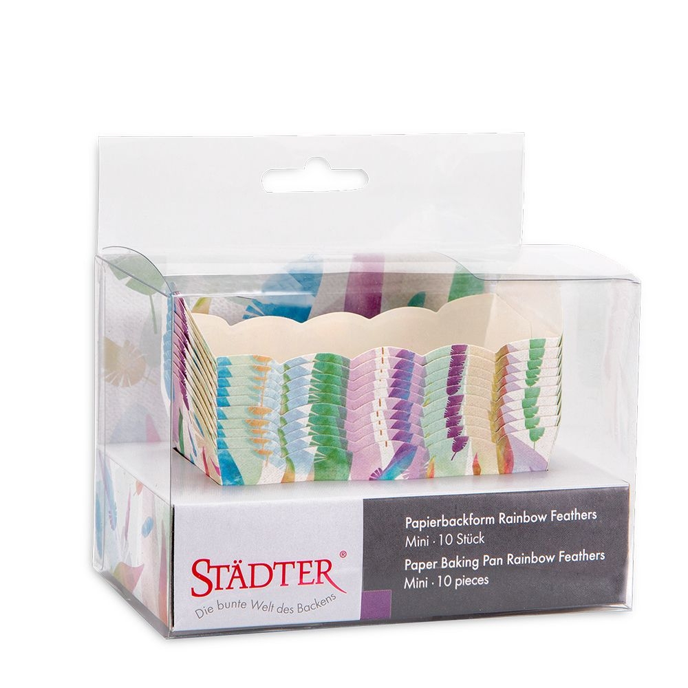 Städter - Papierbackform - 7 x 4 x 4 cm - Bunt - 10 Stück