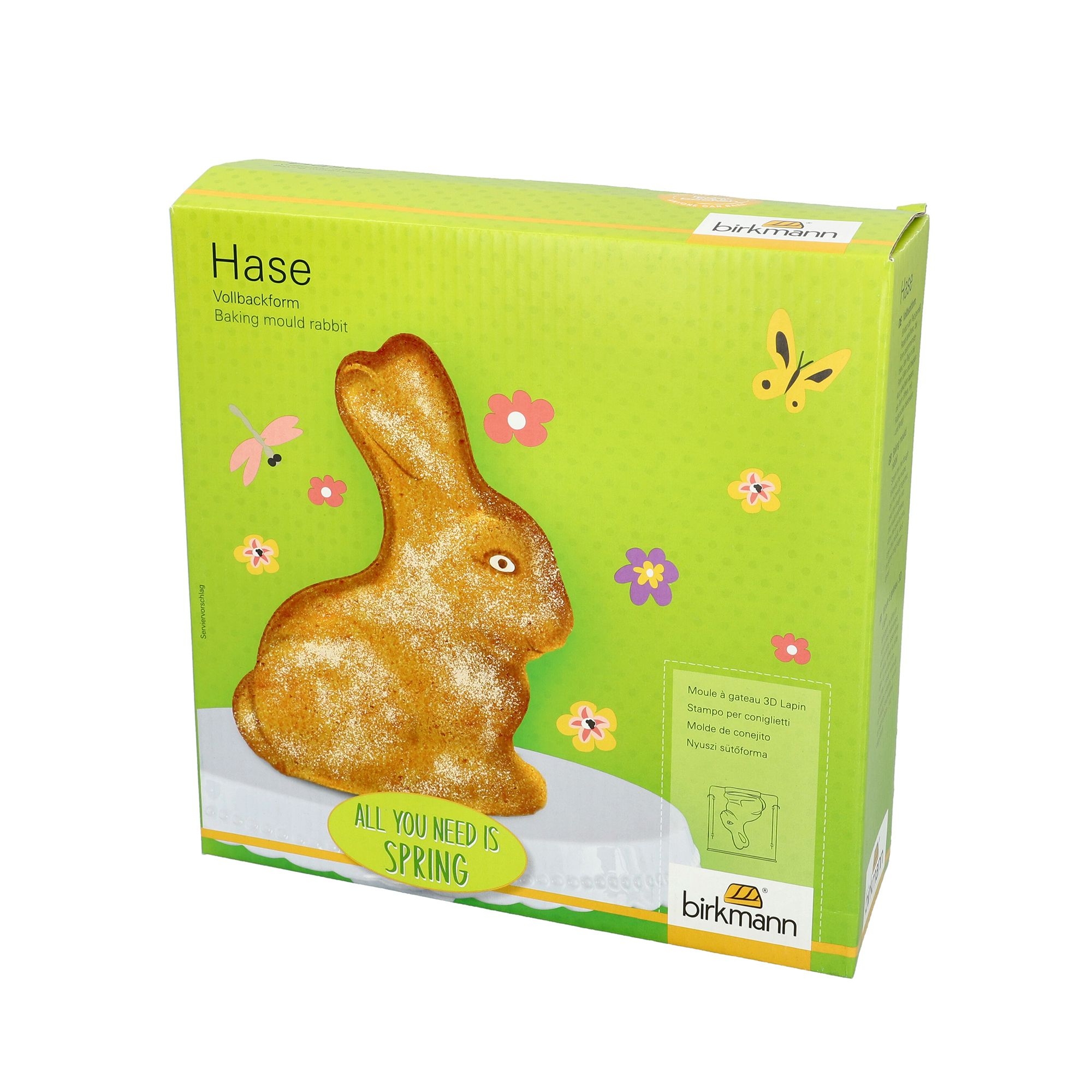 Birkmann - 3D Easter Bunny Baking Tin - All you need is spring - 24 x 24 cm - 1000 ml