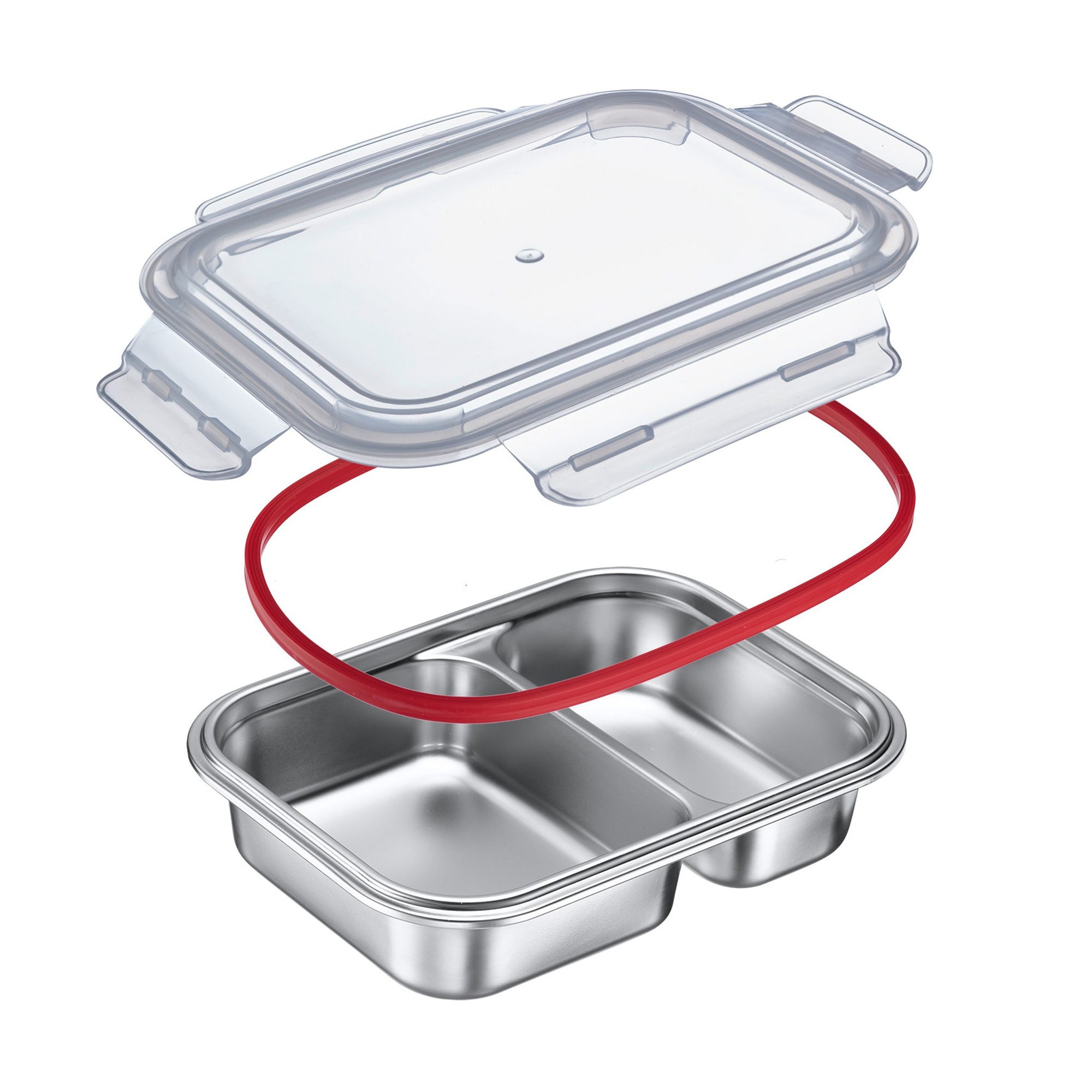 Westmark - Stainless steel lunch box/food storage box, divided, 450 + 280 ml